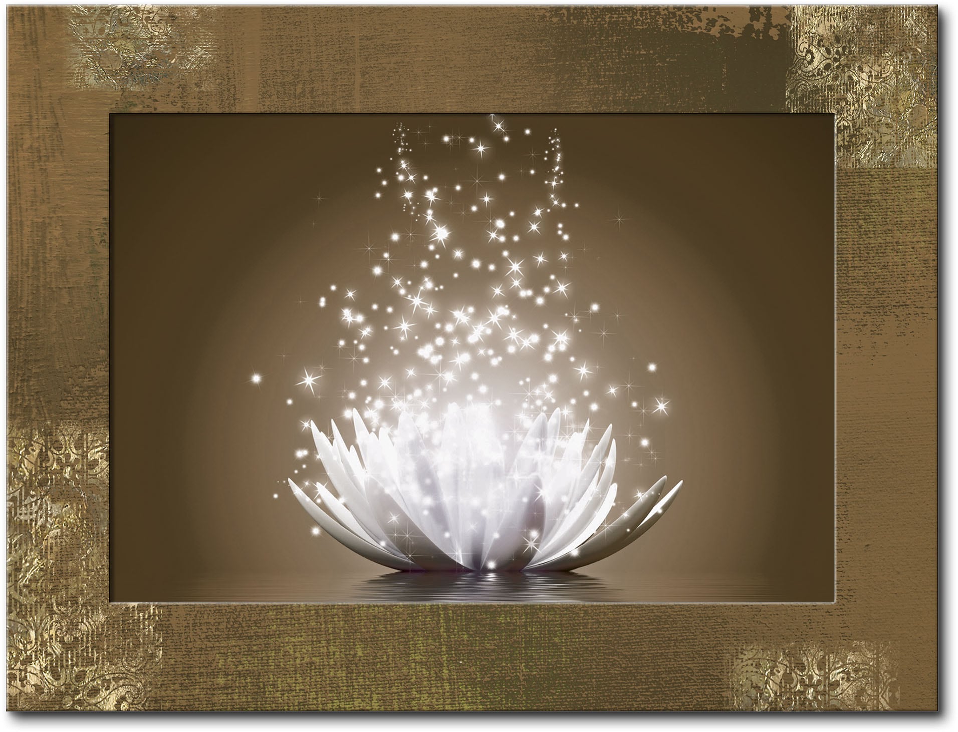 Artland Wandbild »Magie der Lotus-Blume«, Blumen, (1 St.), 3D Optik gebogen