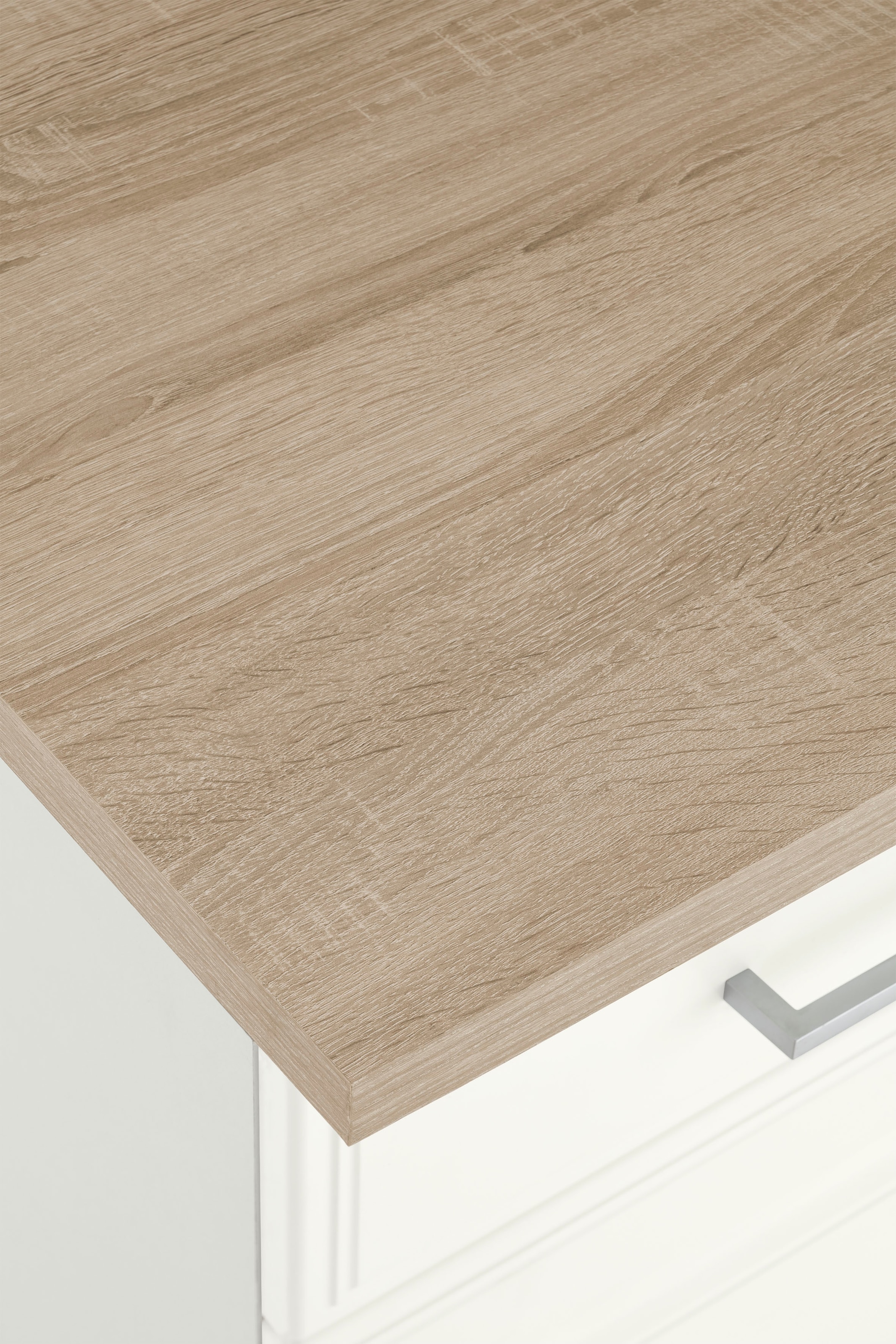 KOCHSTATION Küchenzeile »KS-Stockholm – Küche mit hochwertiger und detailreicher Landhausfront« Breite 280 cm, wahlweise mit E-Geräten,mit MDF-Fronten