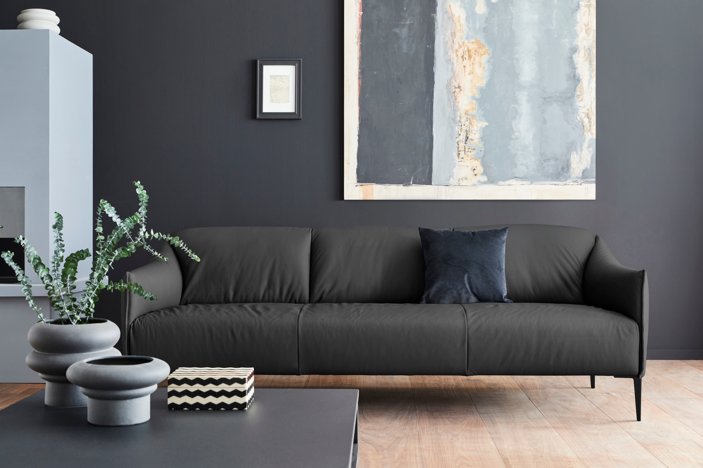 W.SCHILLIG 3-Sitzer »sally«, mit Metallfüßen in Schwarz pulverbeschichtet, Breite 224 cm