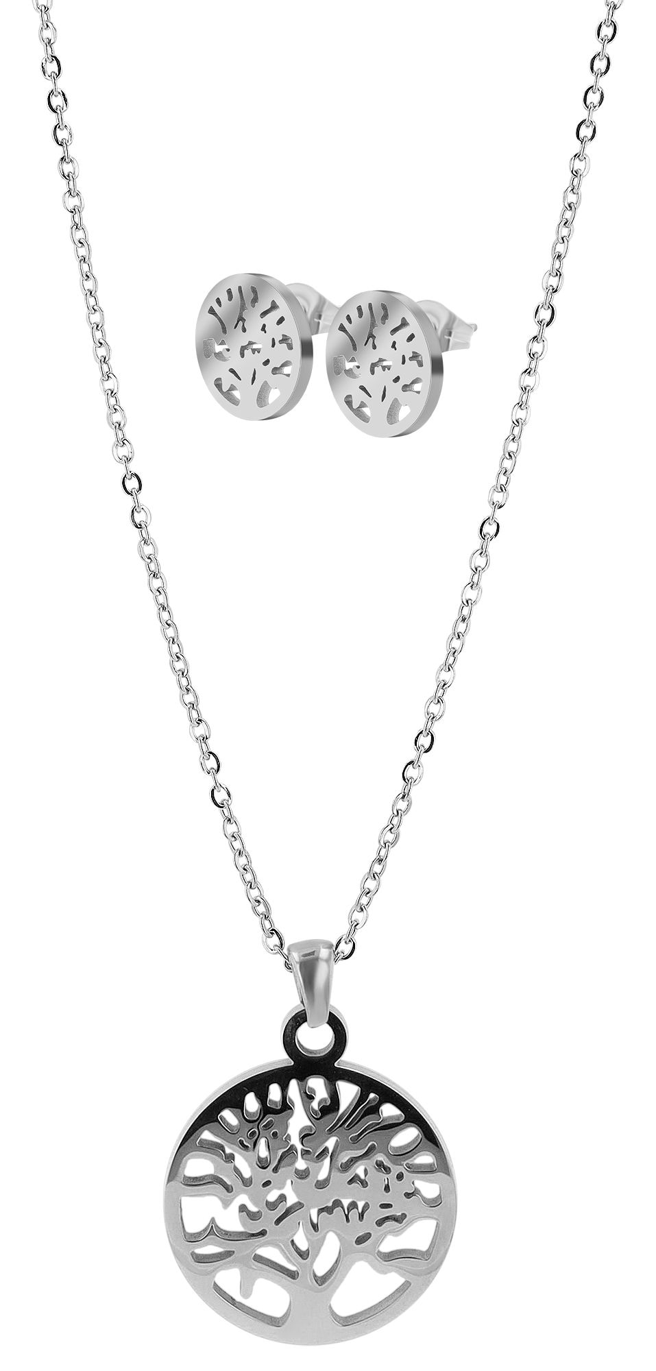 Adelia´s Gliederkette »Damen Halskette ¿ Lebensbaum aus Edelstahl 45 cm«