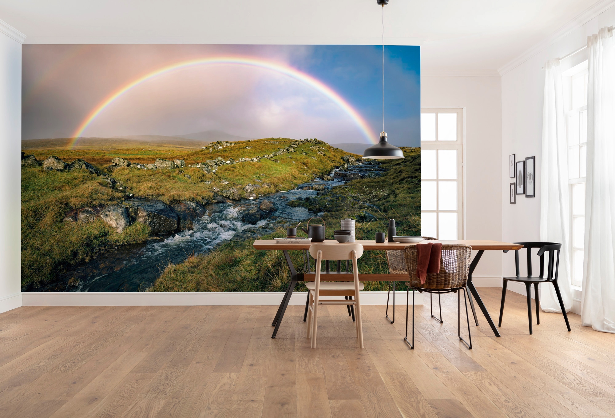 Komar Vliestapete »Digitaldruck Vlies - Coloured Faeroer - Größe 450 x 280 cm«, bedruckt, Wohnzimmer, Schlafzimmer