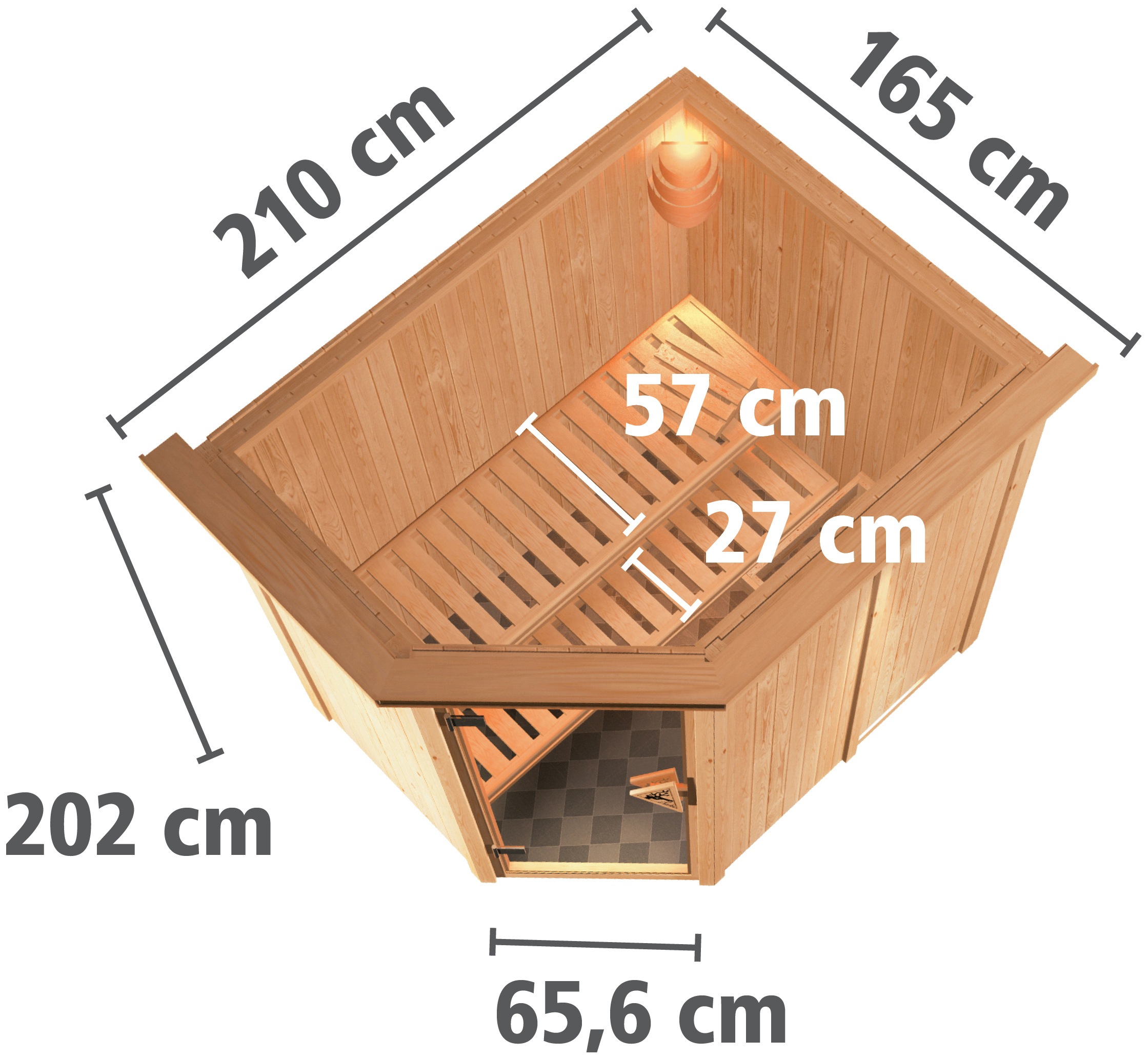 Karibu Sauna »Swantje« Set,  3,6-kW-Plug & Play Ofen mit integrierter Steuerung