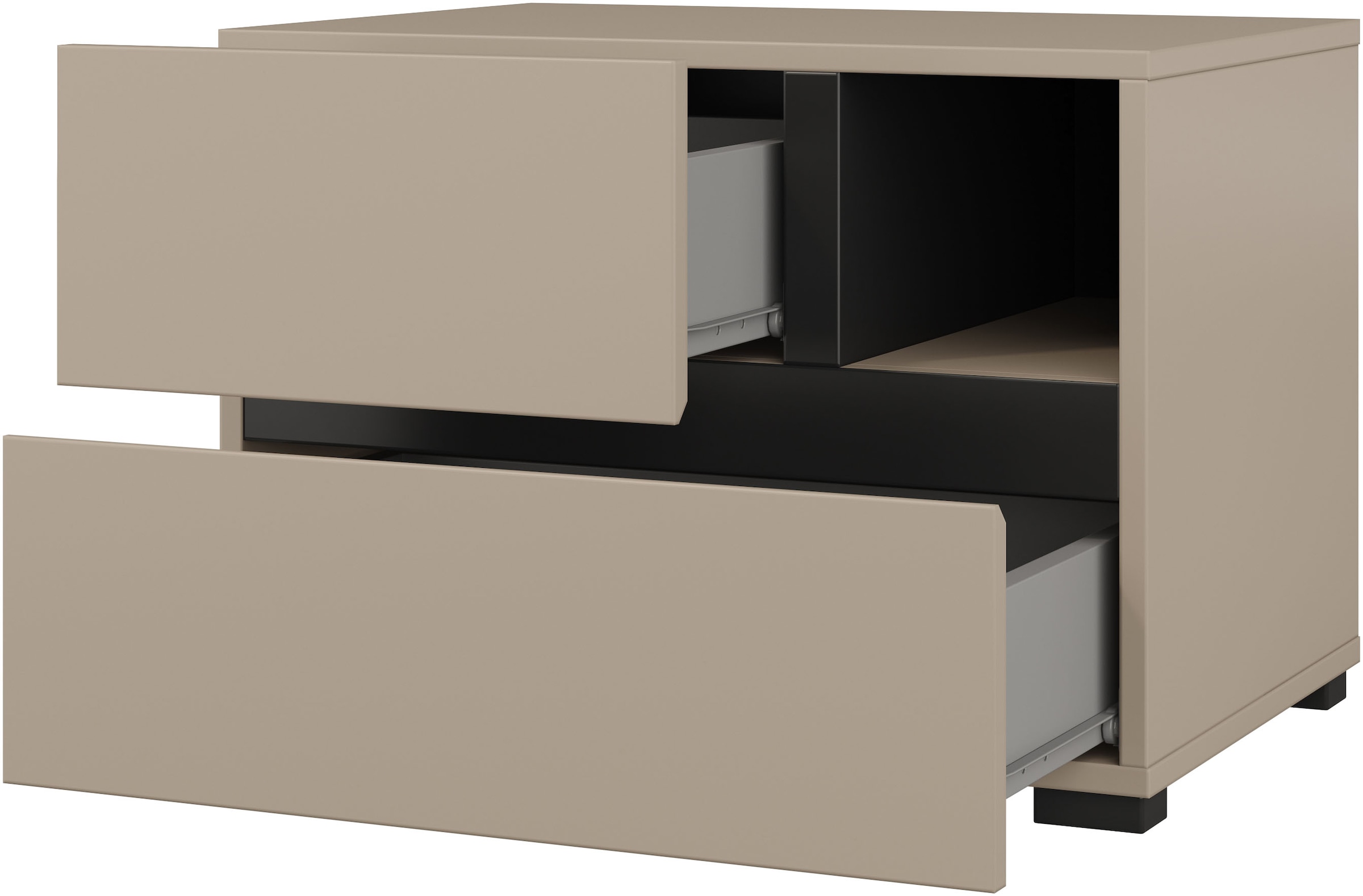 Home affaire Schlafzimmer-Set »Cross, moderne, grifflose Optik, FSC-zertifiziert«, (4 tlg., Bett 180x200cm, 2 Nachtkommoden, Schrank 2-oder 4-türig), Komplettschlafzimmer-Set