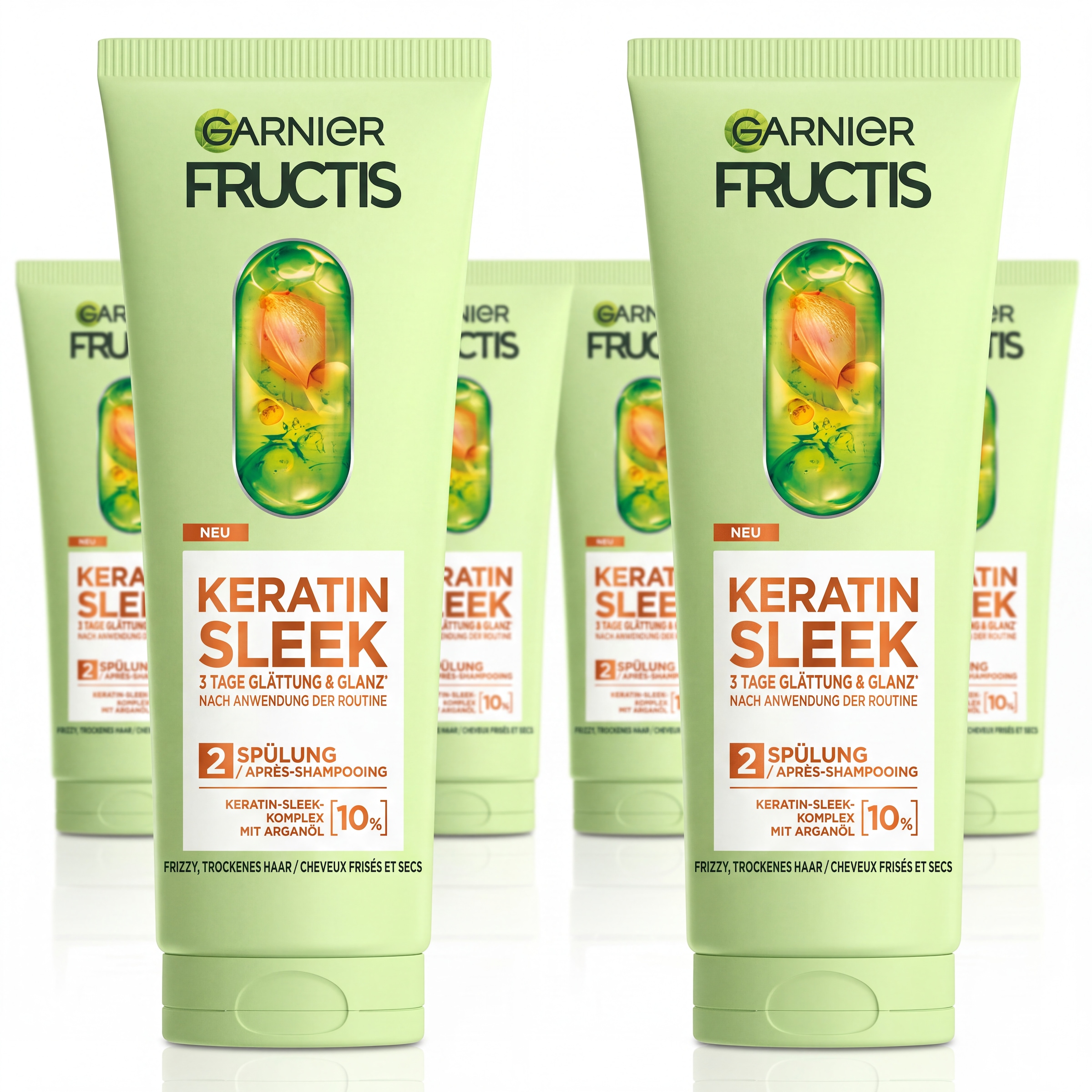 GARNIER Haarspülung »FRUCTIS KERATIN SLEEK« für trockenes, zu Frizz neigendes Haar