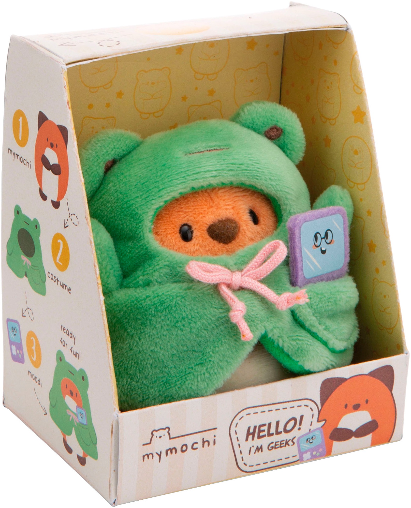 Nici Kuscheltier »mymochi, Fuchs Geeks, 8 cm«, mit Video Spiel und Froschkostüm, in Geschenkbox