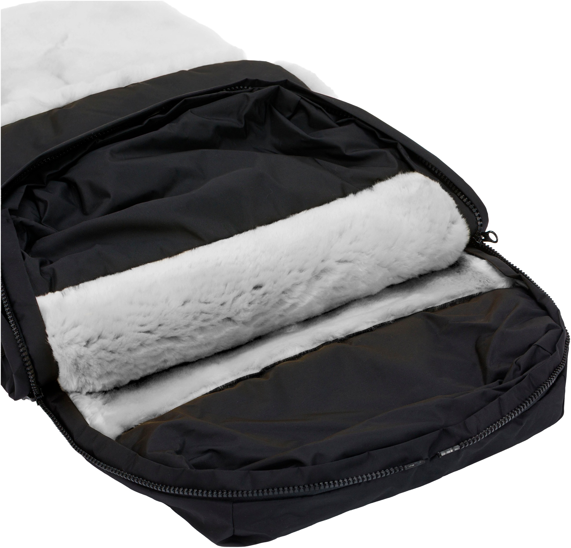 Fillikid Fußsack »Bernina Alpina schwarz, Lammfell grau,  Winterfußsack«