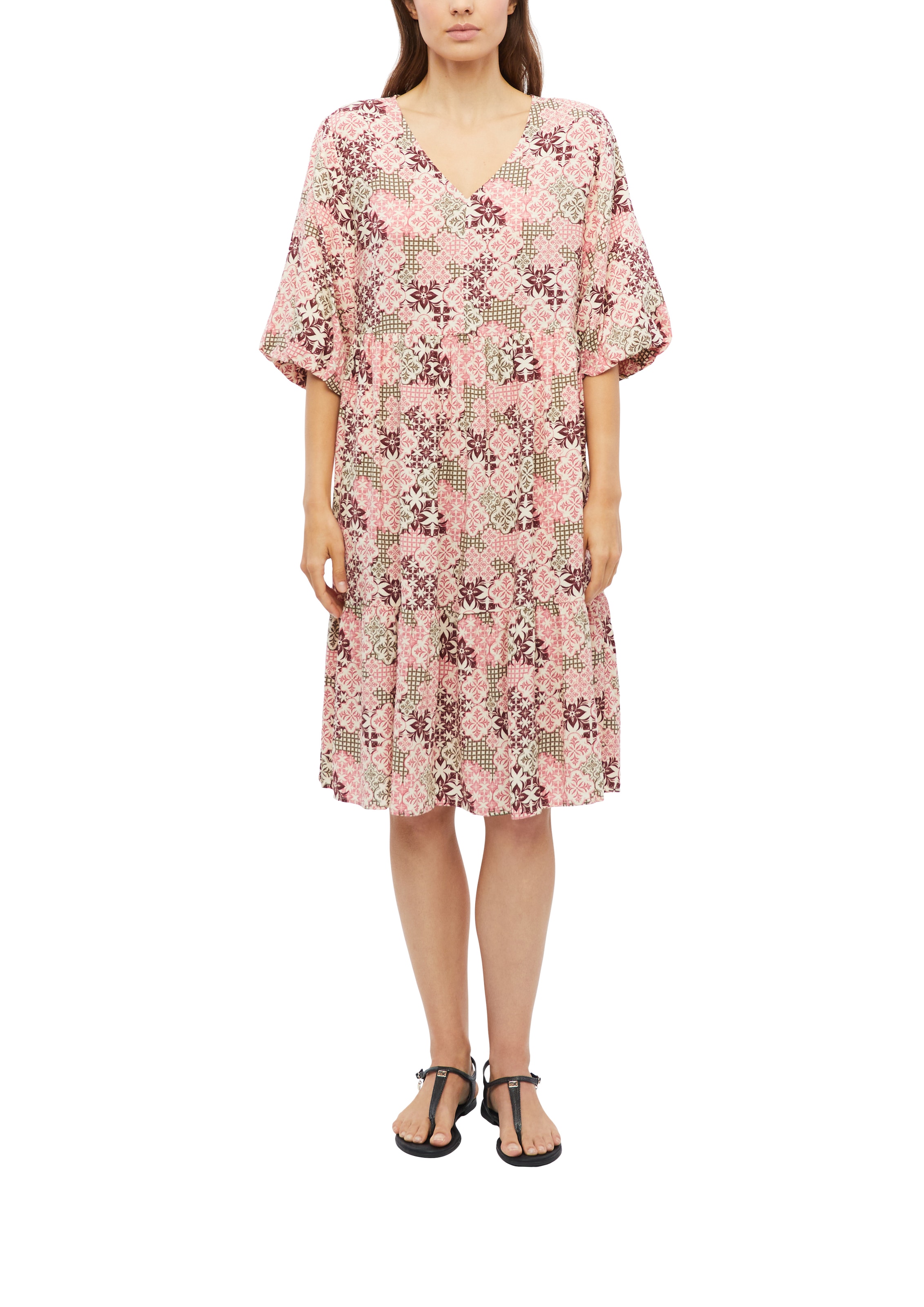 s.Oliver Blusenkleid Ohne Taschen Langes Sommerkleid mit Viskose