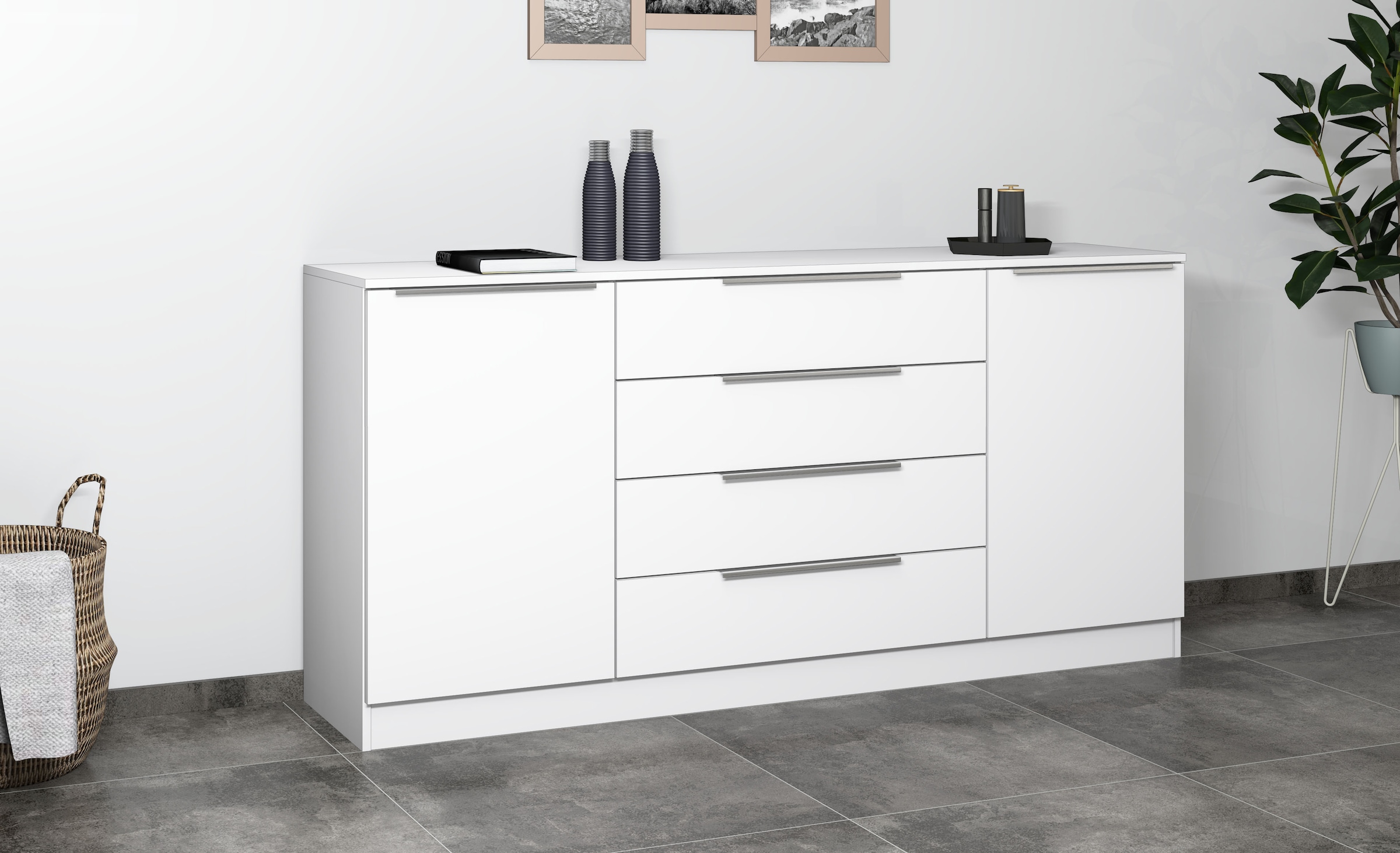 borchardt Möbel Kommode »Oliva«, Breite 166 cm, mit 4 Schubkästen