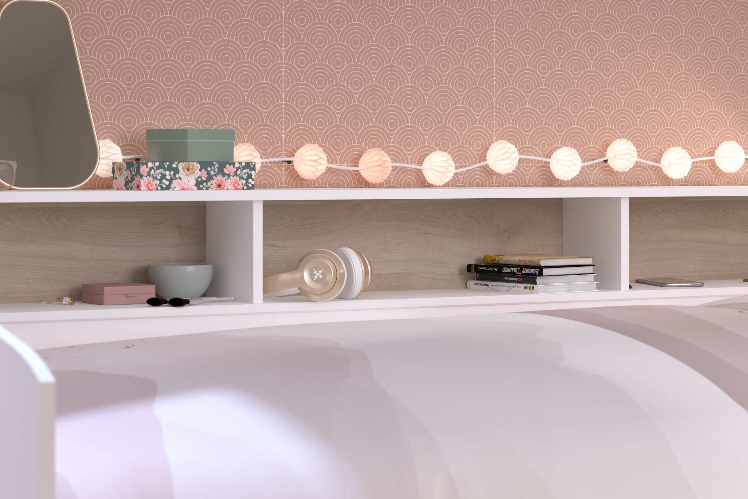 Parisot Jugendzimmer-Set »Sleep 42«, (Set, 4 tlg.), Rückwände der Fächer am Bett drehbar