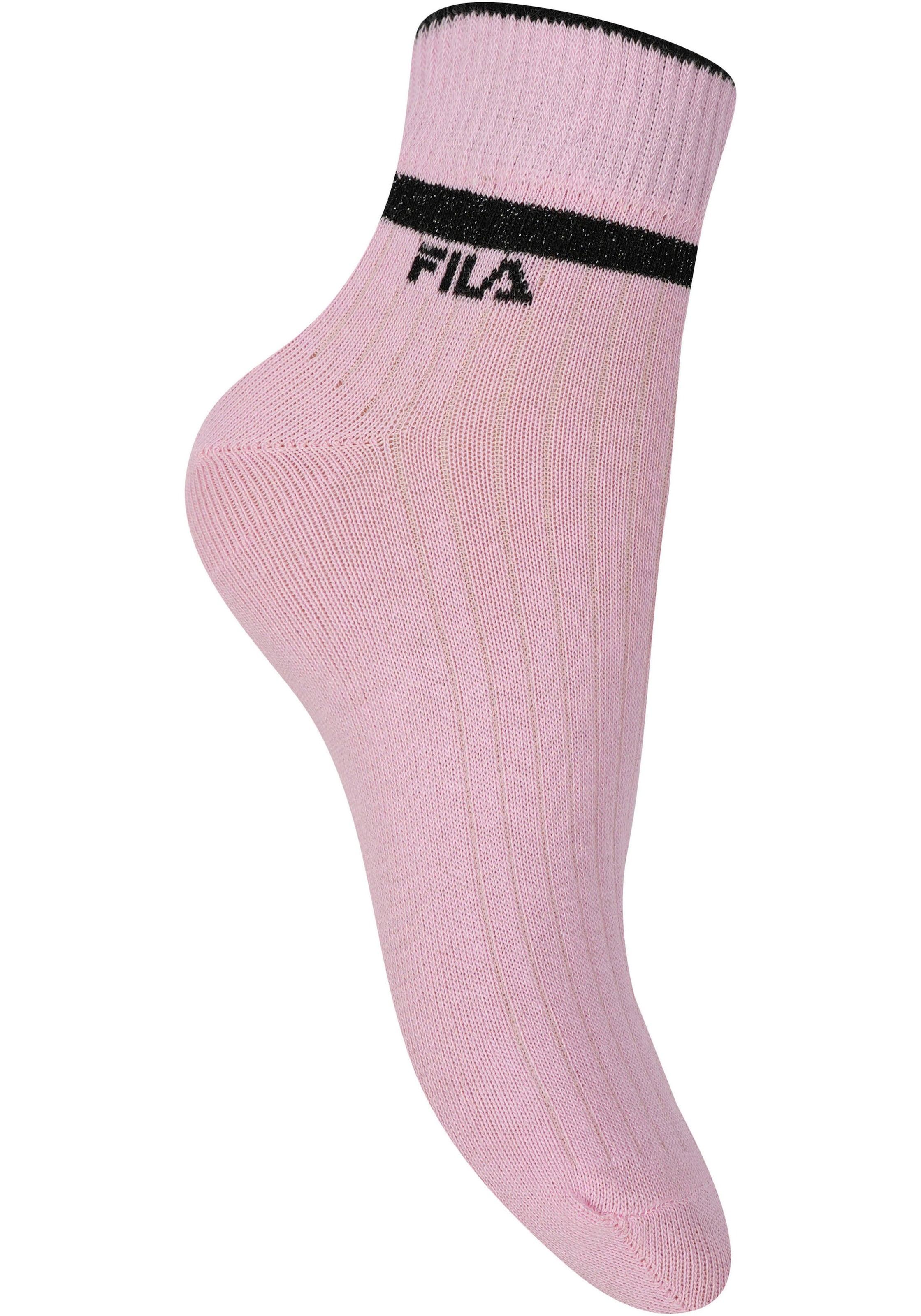 Fila Kurzsocken »WOMAN QUARTER SOCKS«, (6 Paar), mit gerippter Knöchelpartie