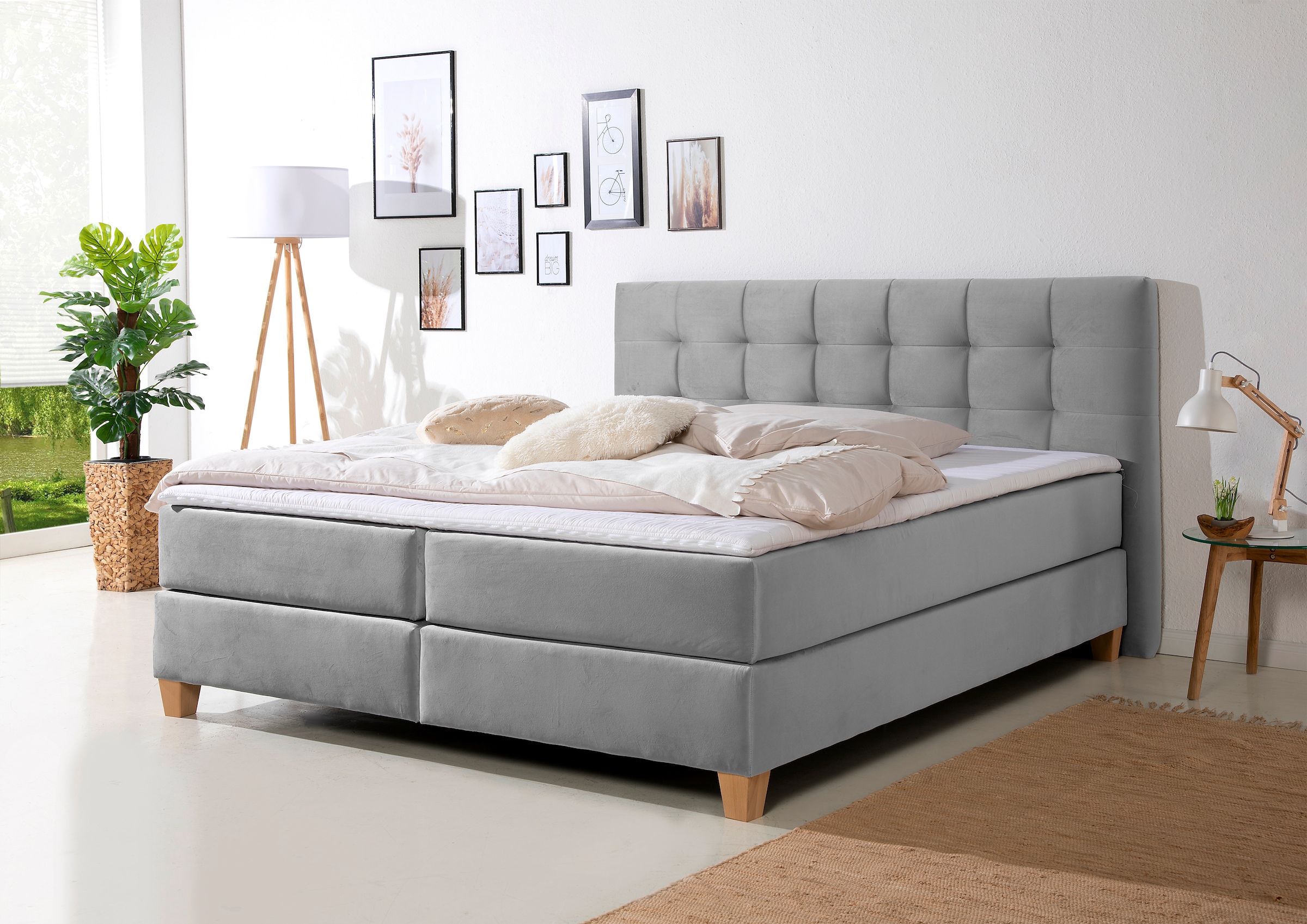 Home affaire Boxspringbett »Moulay«, inkl. Topper, in Überlänge 220 cm, 3 Härtegrade, auch in H4