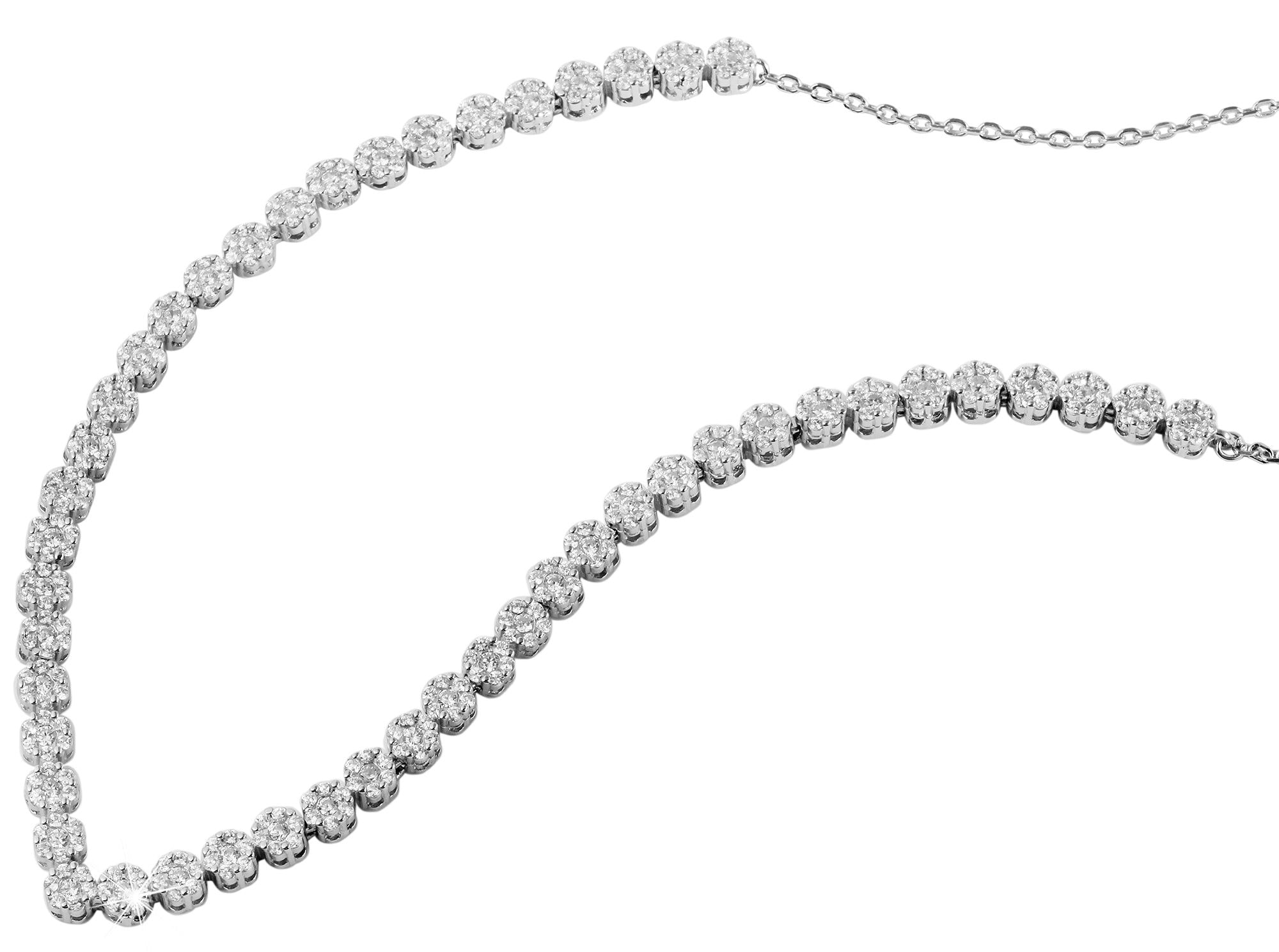 Adelia´s Gliederkette »Damen Halskette aus 925 Silber mit Zirkonia 42+3«