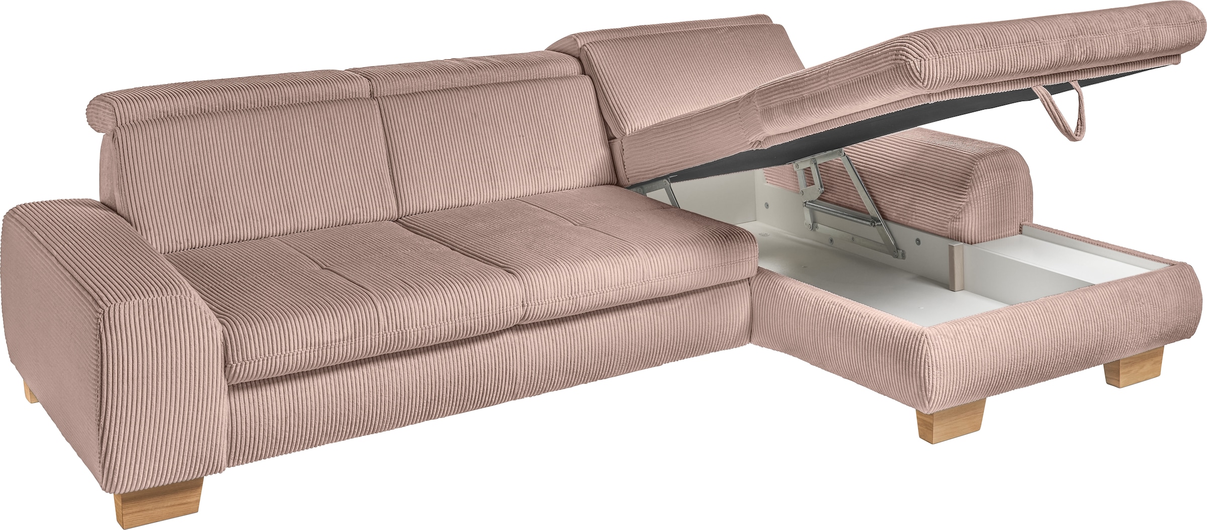 set one by Musterring Ecksofa »SO 3400«, mit Canape und verschiedenen Funktionen, Kaltschaum, B307 x T195 cm