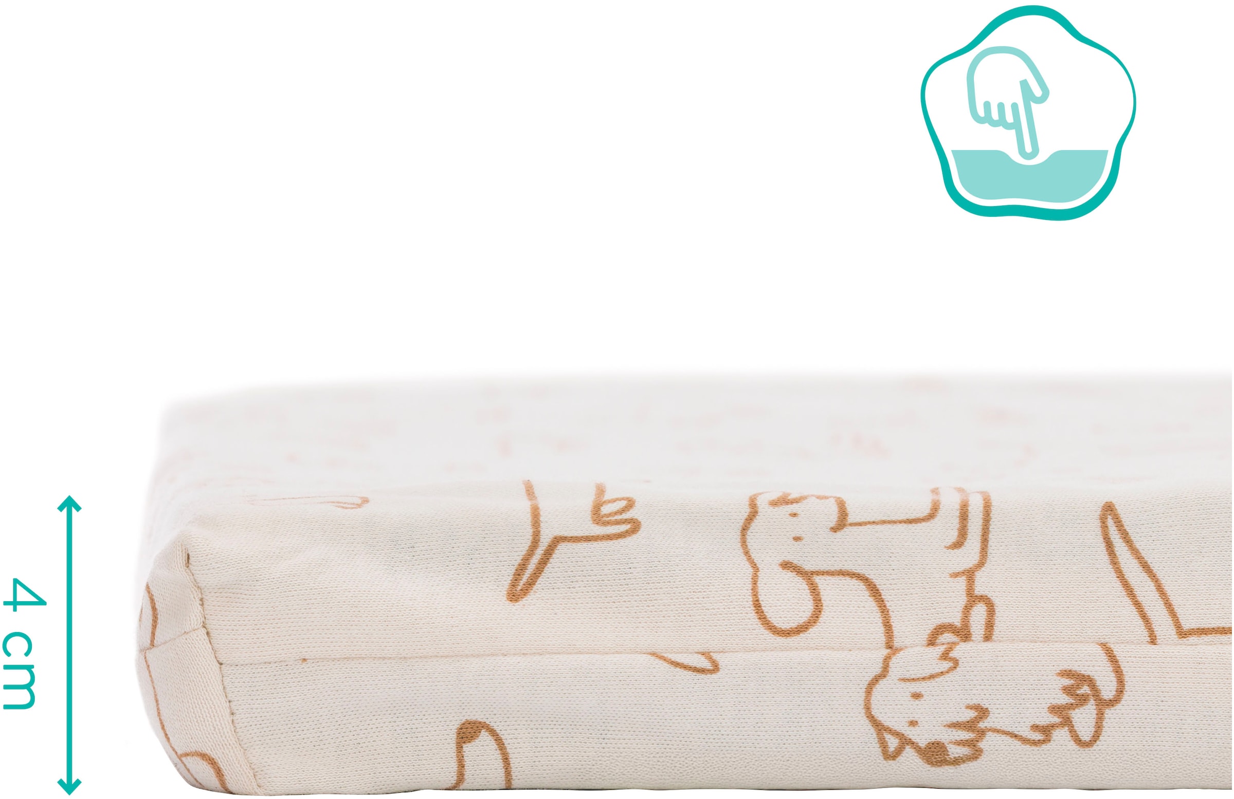 Fillikid Reisebett-Matratzen »Matratze für Reisebett gerollt Jersey Hund« 4 cm hoch 1 Stk. tlg. passend für Reisebetten 120 × 60 cm