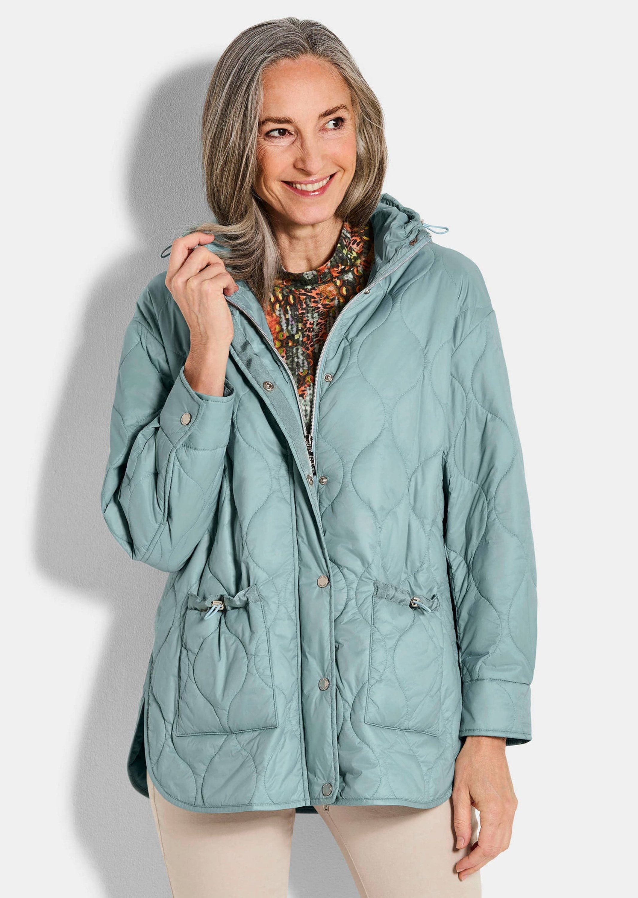 GOLDNER Steppjacke »Steppjacke im Overshirt-Look« Bänder an der Innseite der Knopfleiste