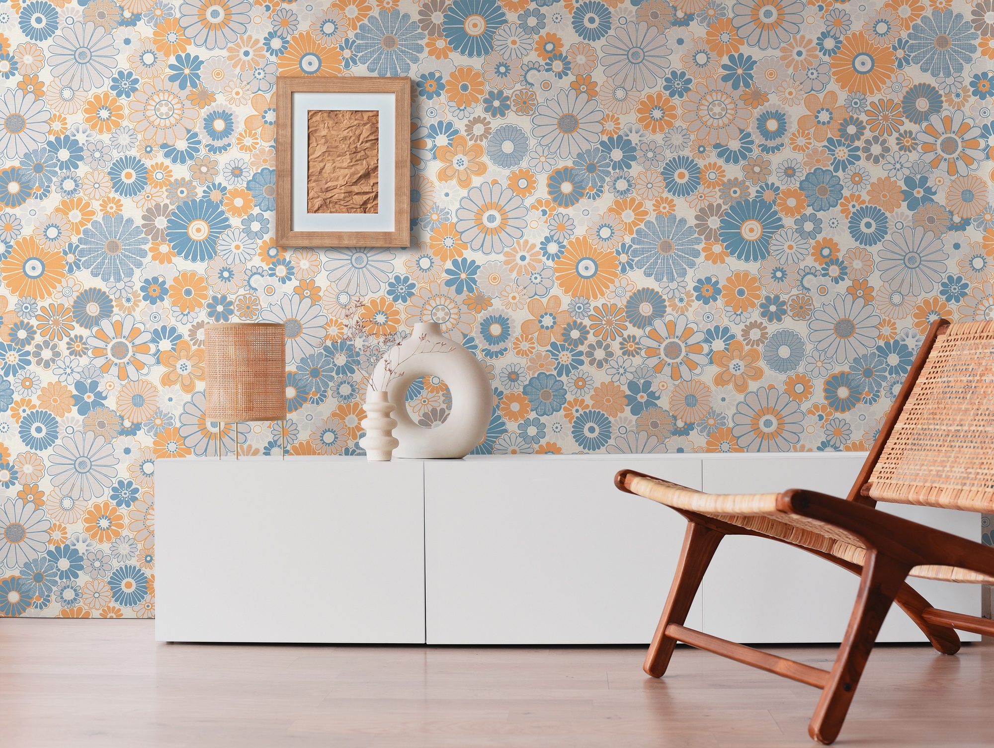 A.S. Création »Retro Chic florale Tapete Mustertapete Retro Blumen« matt strukturiert Vintage Vliestapete für Schlafzimmer Küche Wohnzimmer Floral Design