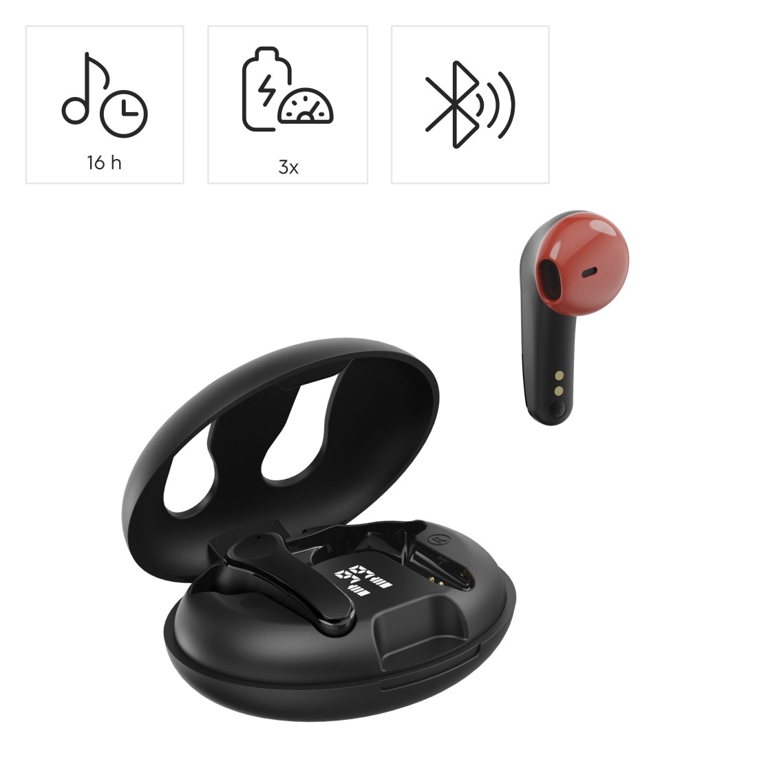 Hama In-Ear-Kopfhörer »Bluetooth®-Kopfhörer, True Wireless Earbuds, Fast Charge, ENC« Google Assistant | Sprachsteuerung | True Wireless | kompatibel mit Siri Wireless Charging, Automatisches Pairing, Touch Control