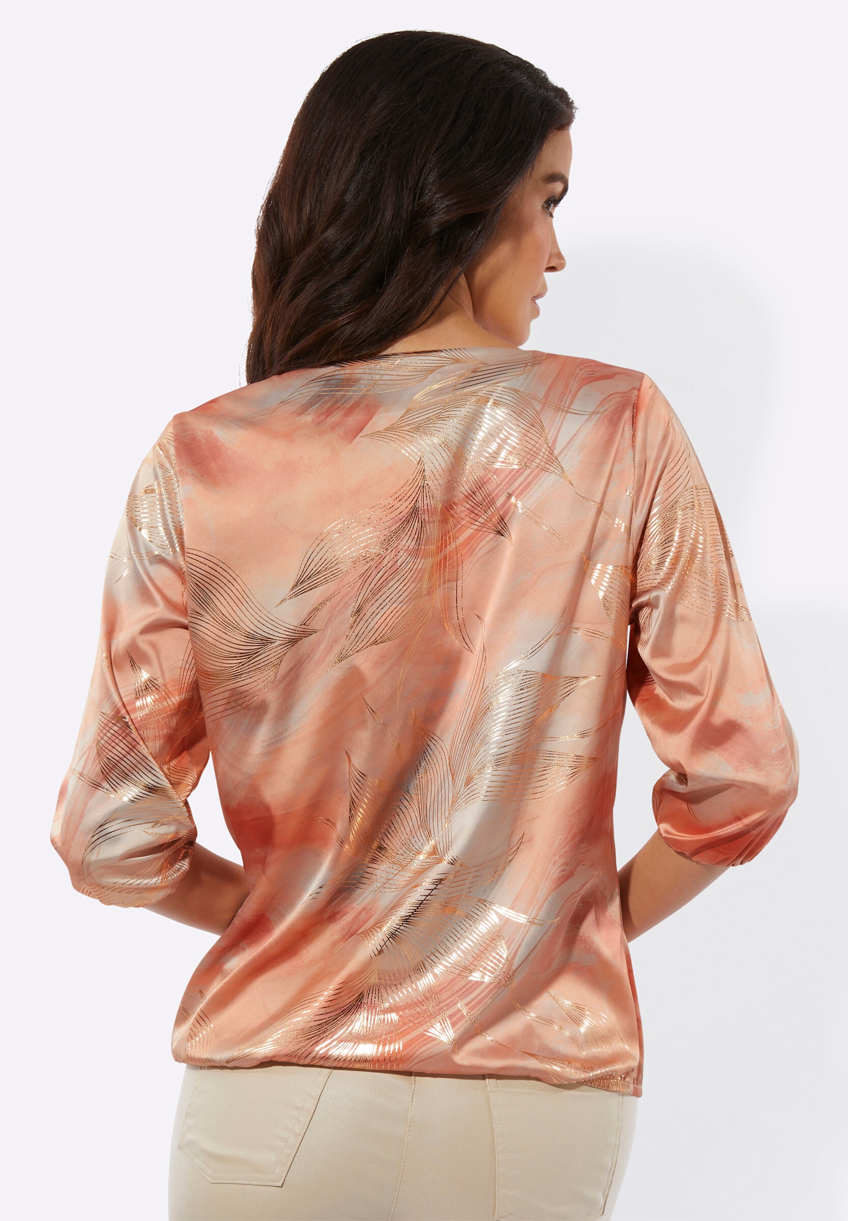 creation L Schlupfbluse »Druck-Bluse Schlupfbluse in Matt-Satin«