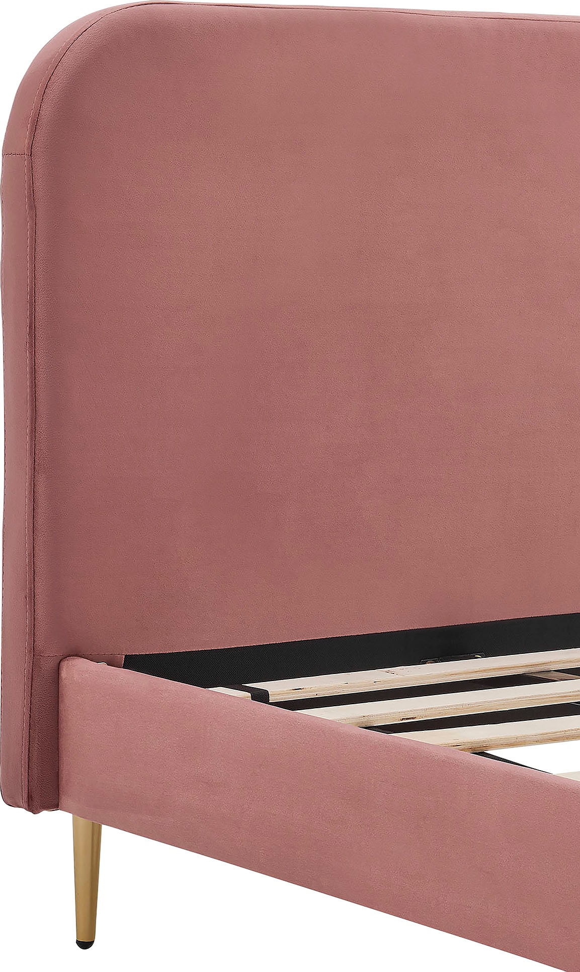 SalesFever Polsterbett »Komfortables Polsterbett für erholsamen Schlaf«, Chrombeine in elegantem Goldton