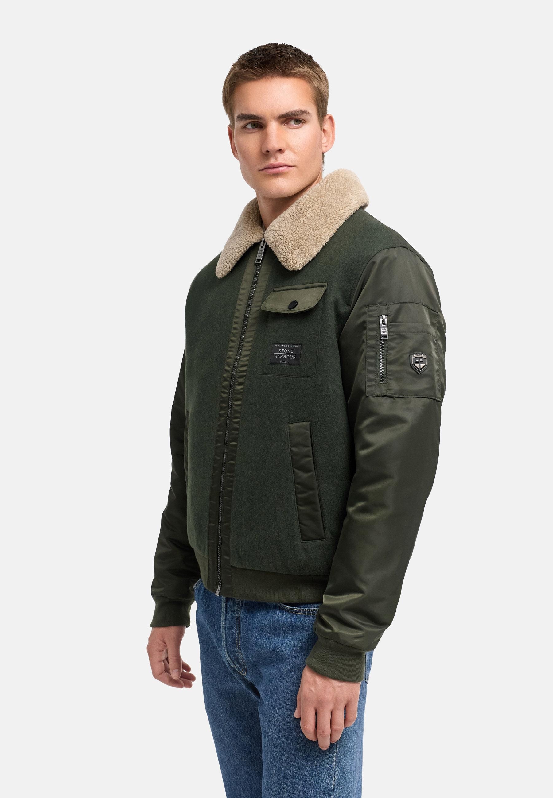 Stone Harbour Winterjacke »Winterjacke Somaeel XX« ohne Kapuze Warme Herren Hybridjacke mit Teddykragen