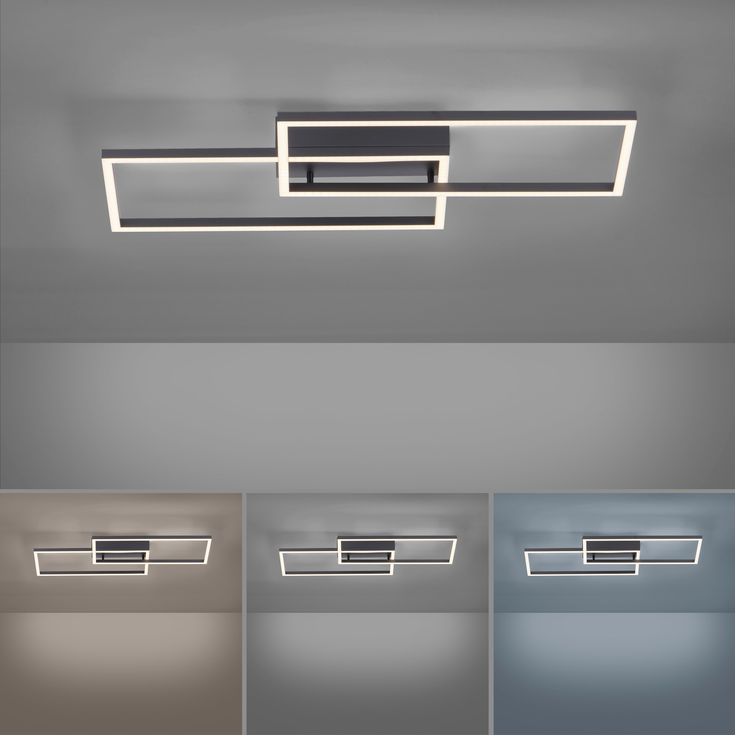 JUST LIGHT LED Deckenleuchte »IVEN«, 2 flammig, Leuchtmittel LED-Board | LED fest integriert, dimmbar über Fernbedienung