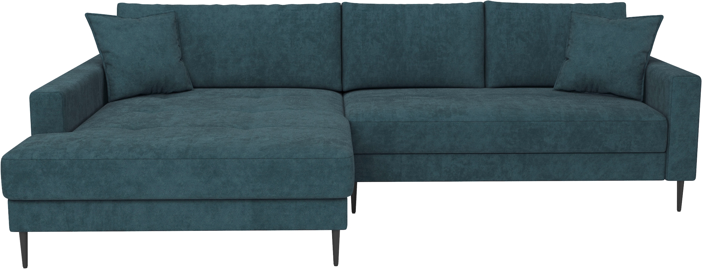 Trends by HG Ecksofa »Summer L-Form, B: 280cm, in Cord & Struktur« wahlweise mit Kopfstützen, schwarze Metallfüße