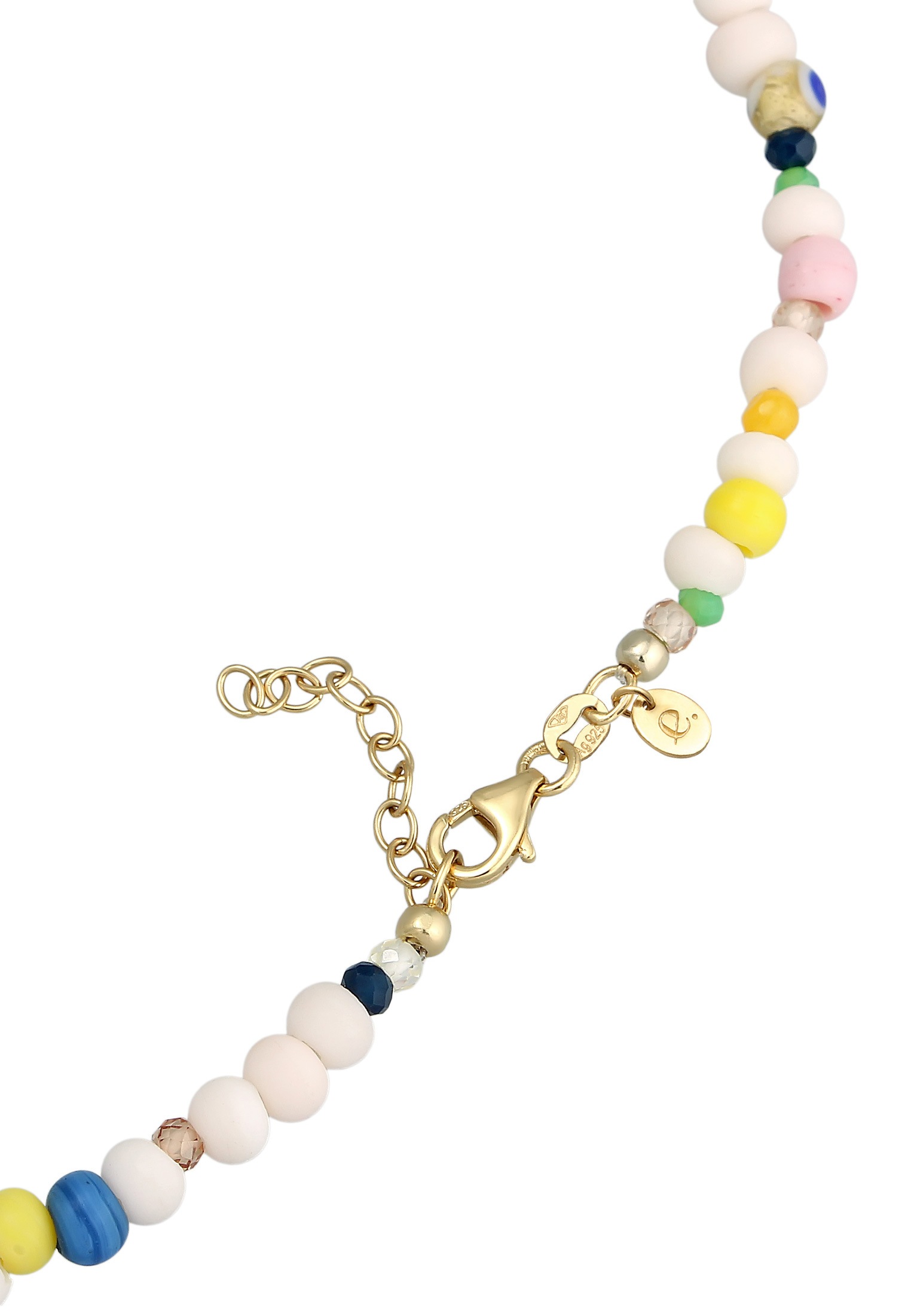 Elli Premium Choker »Halskette Choker Kette Bead Perlen Bunt Sommermix 925 Silber«