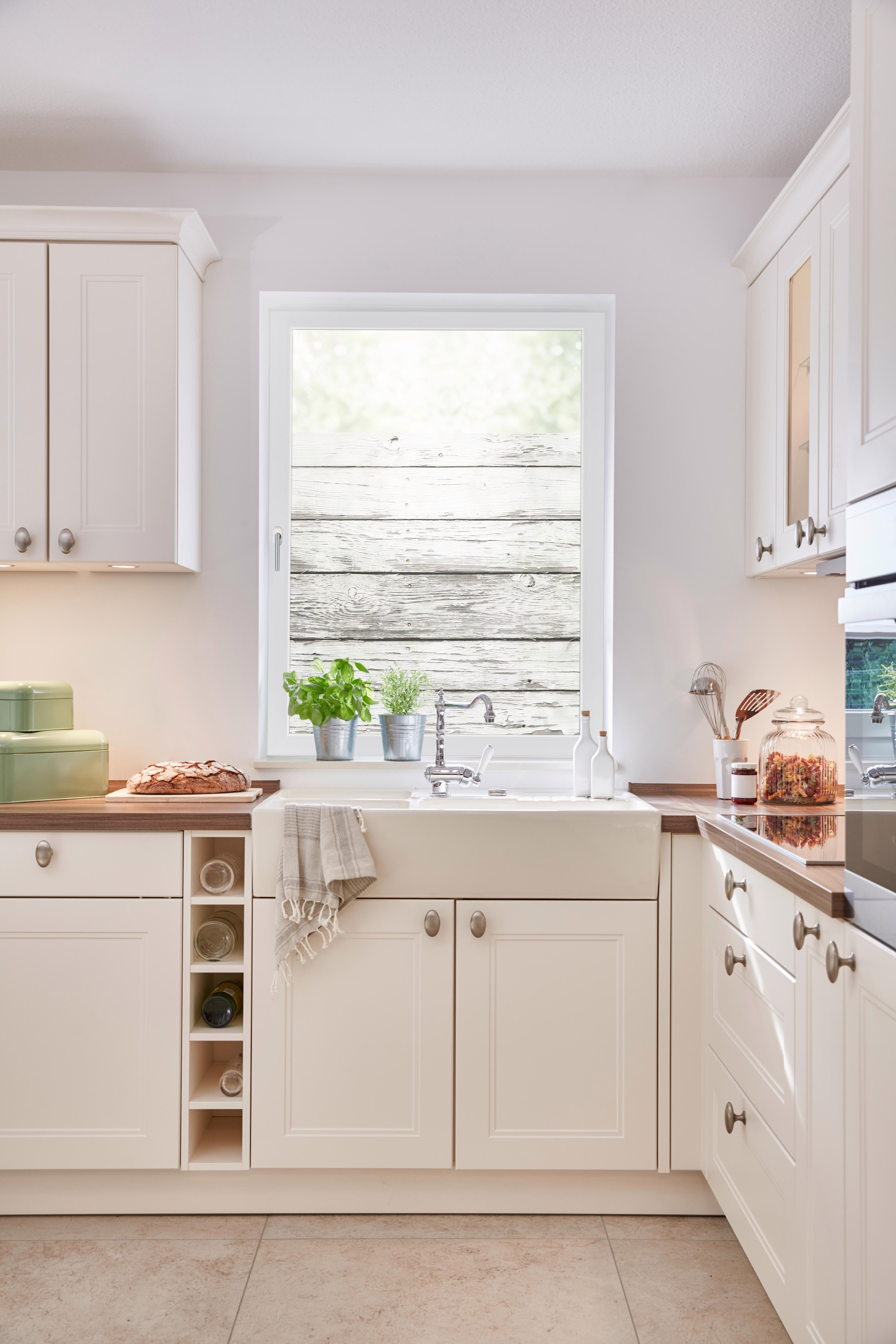 LICHTBLICK ORIGINAL Fensterfolie »Bretter-Vintage« 1 Stk. blickdicht strukturiert Klebepunkte