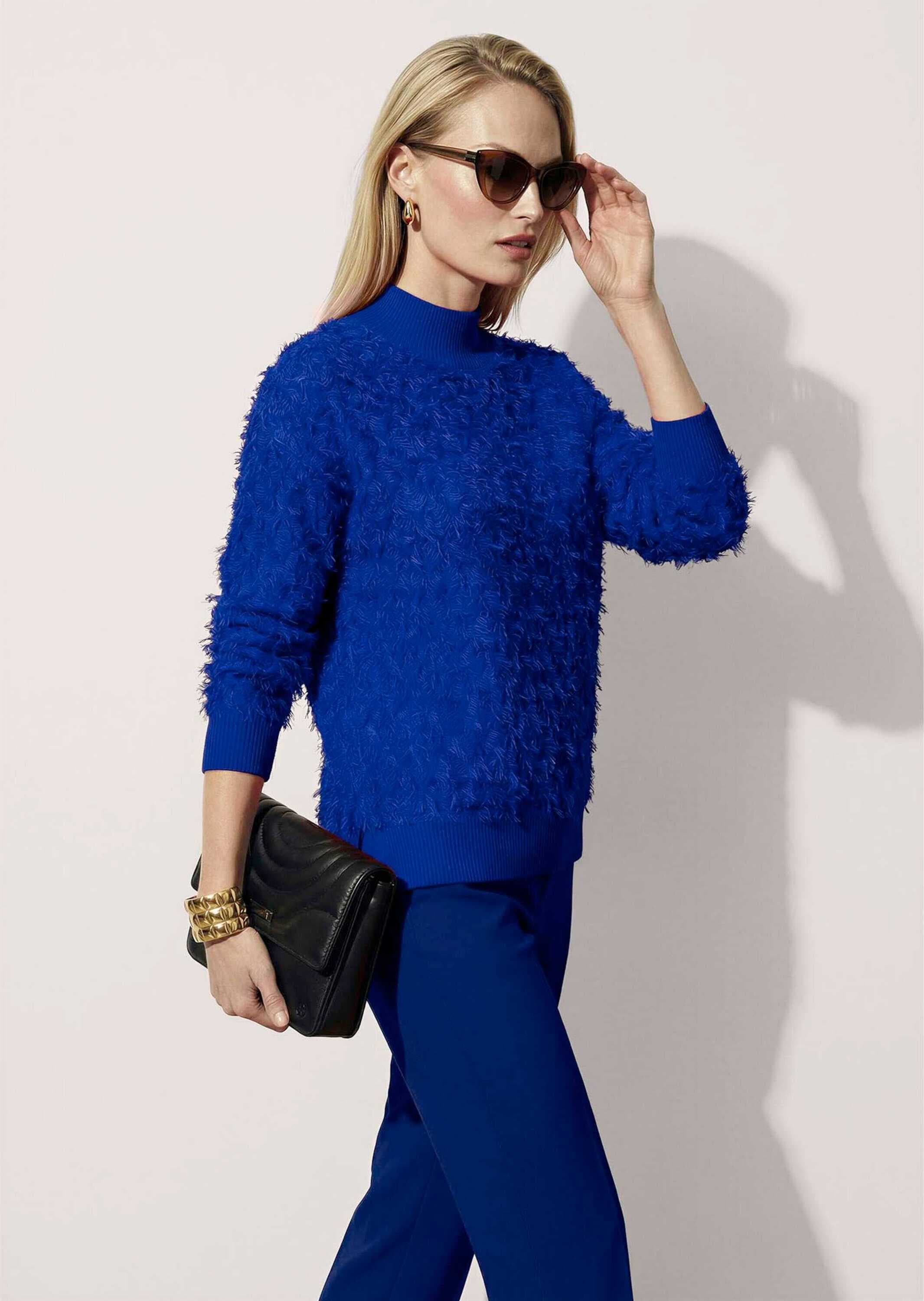 MADELEINE Longpullover »Pullover Strickpullover in Fransenoptik«