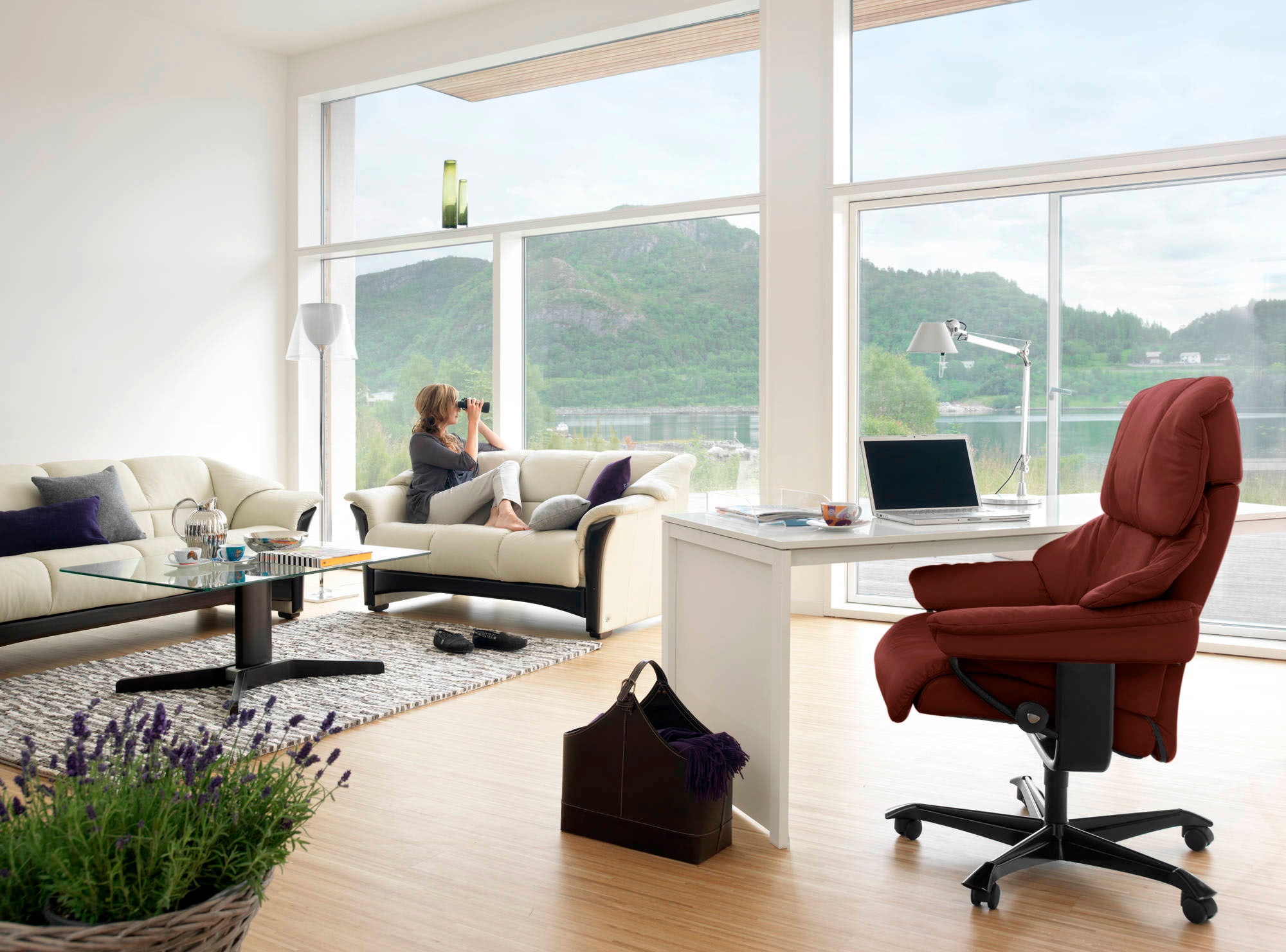 Stressless® Relaxsessel »Reno«, mit Home Office Base, Größe M, Gestell Schwarz