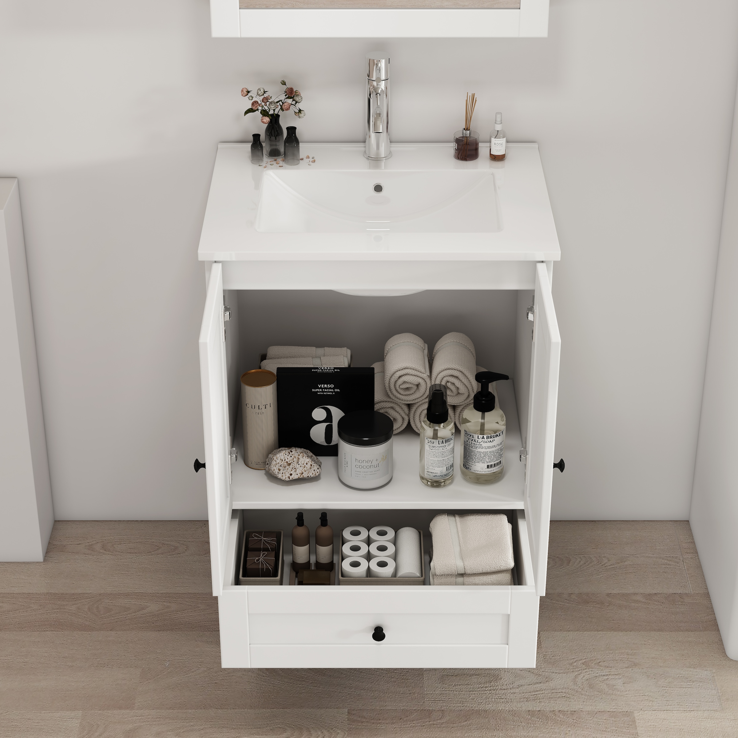 welltime Waschtisch »Amsterdam« Badmöbel inkl. Keramikwaschbecken, in verschiedenen Breiten erhältlich