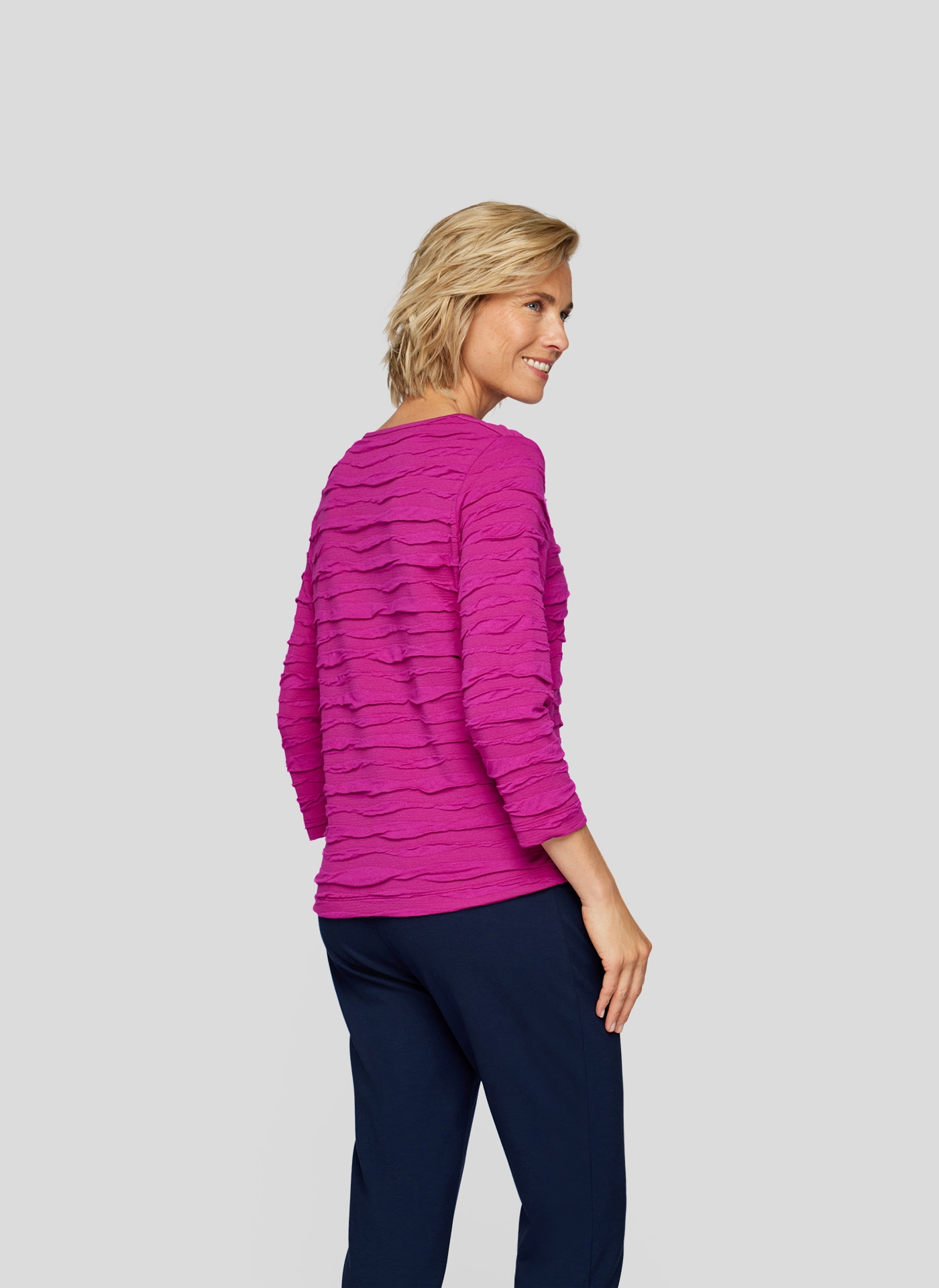 Rabe 3/4-Arm-Shirt, mit Wellenstruktur