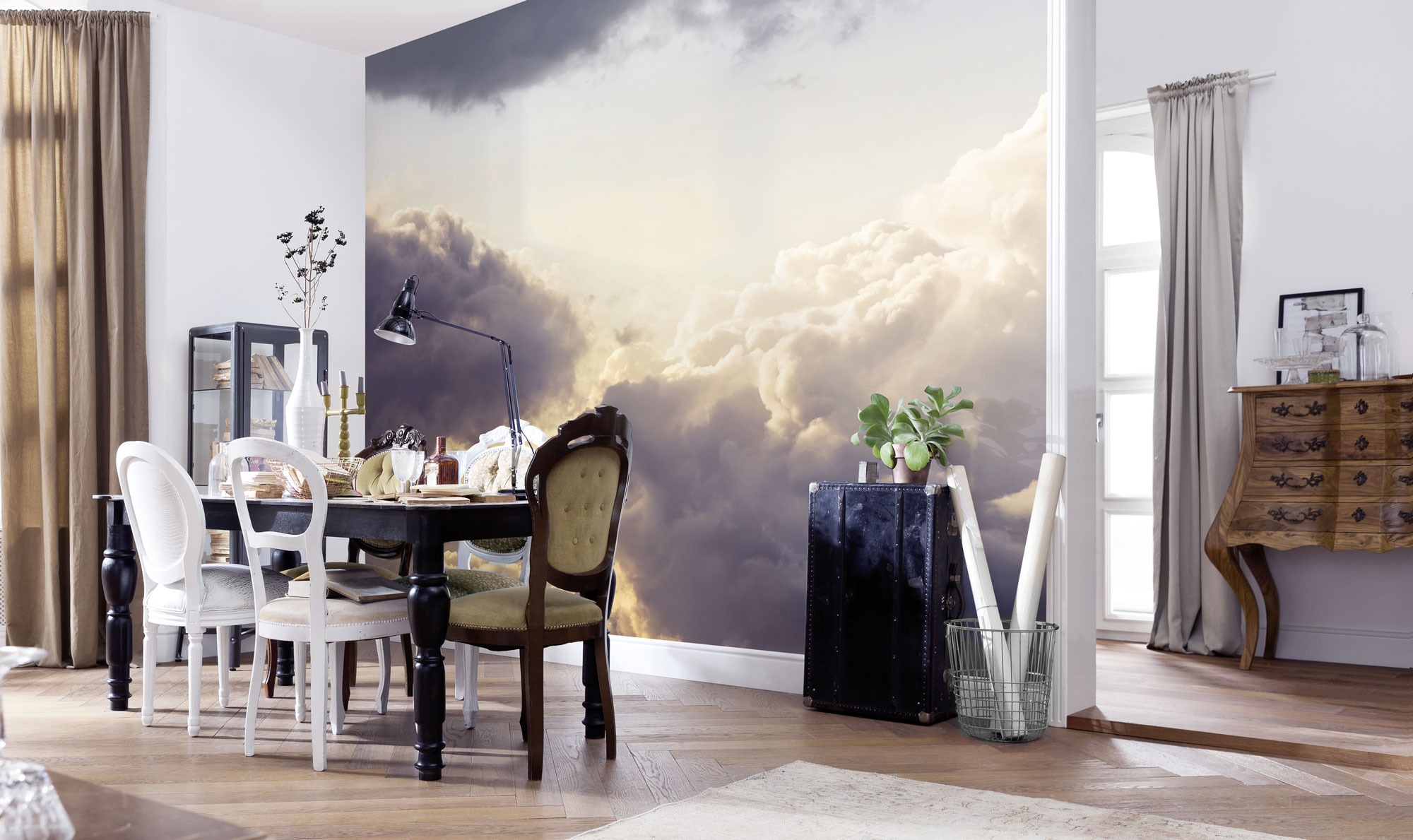 Komar Fototapete »Digitaldruck Vlies - Cloud Cast - Größe 300 x 250 cm«, bedruckt-floral-geblümt-gemustert-tropisch, Wohnzimmer, Schlafzimmer