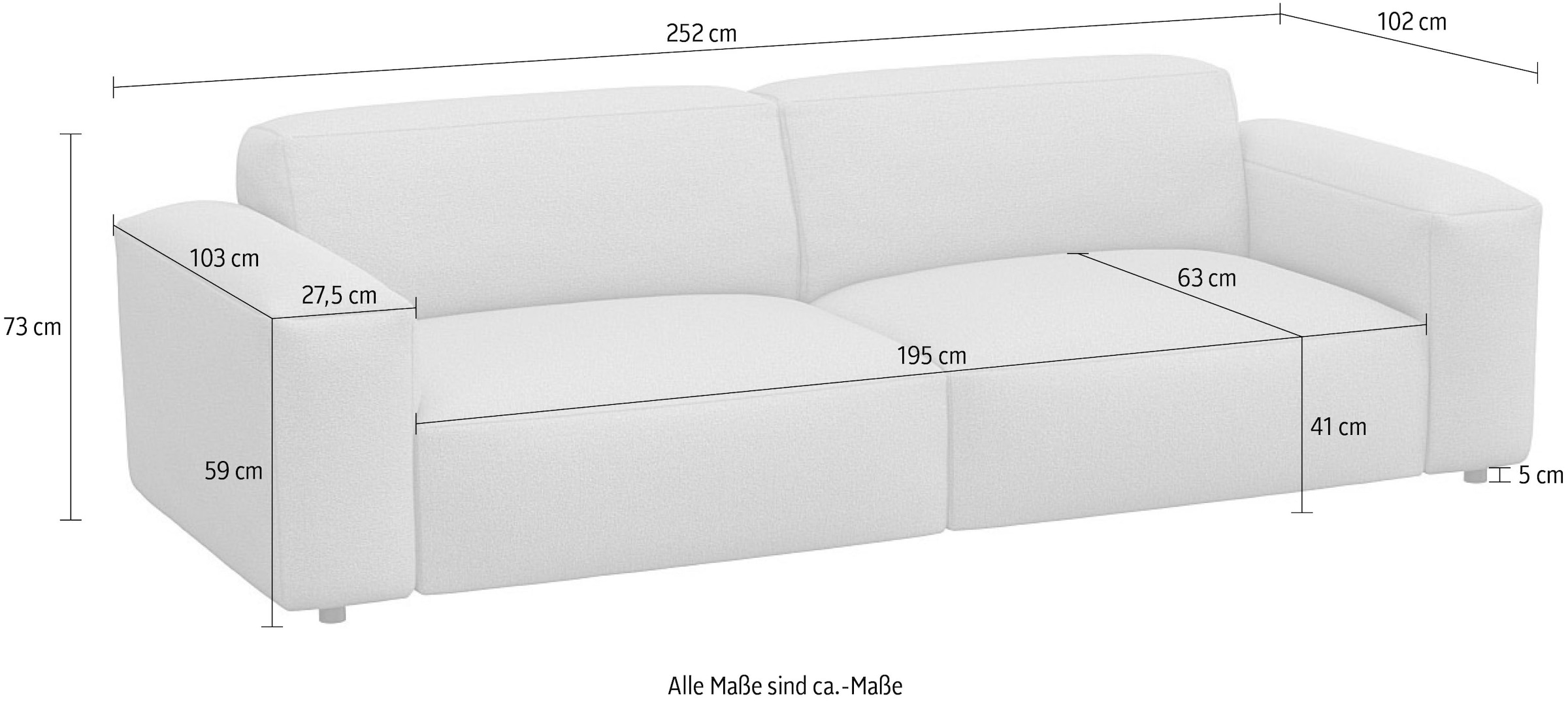 FLEXLUX 3-Sitzer »Lucera Sofa«, modern & anschmiegsam, Kaltschaum, Stahl-Wellenunterfederung