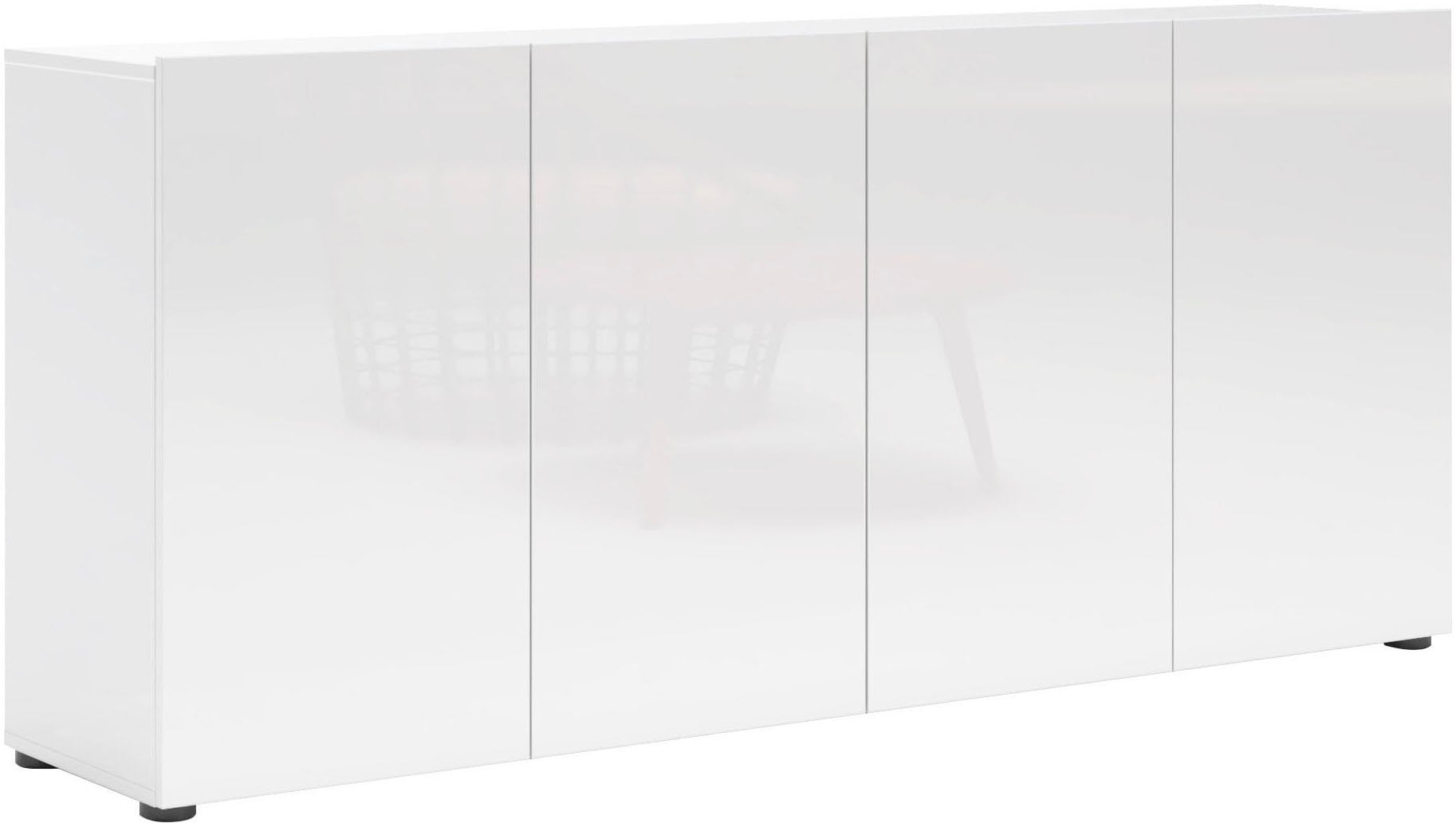 Home affaire Sideboard »MISTER- Sideboard, Anrichte, Kommode, Made in Italy, 4 Fächer« Kommode mit 4 Türen, komplett Hochglanz lackiert, Breite 180cm