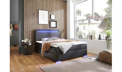Boxbett Candela 2, inkl. LED-Beleuchtung an Kopfteil und Füßen, mit Bettkasten und Topper