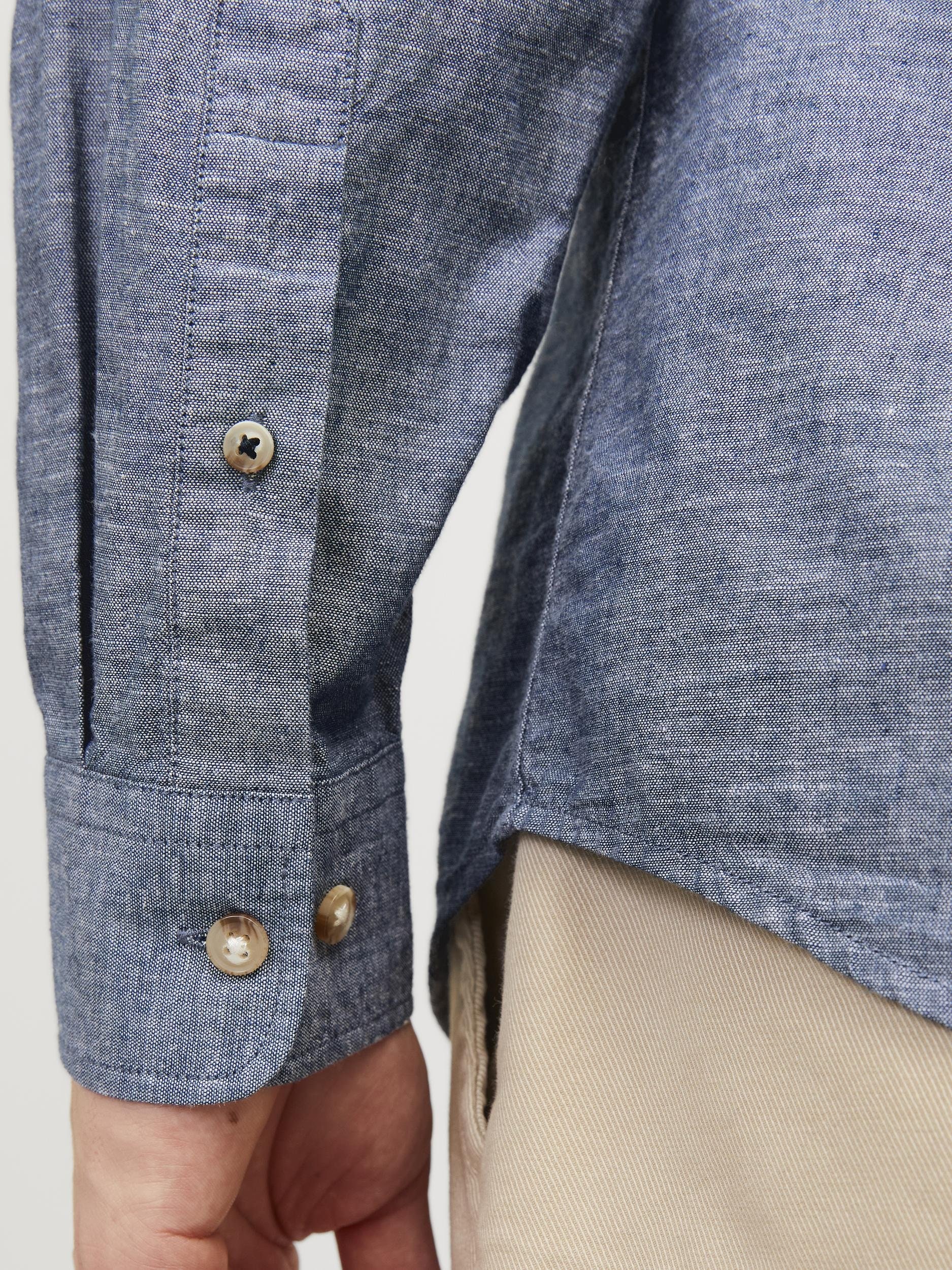 Jack & Jones Langarmhemd »JJESUMMER BAND LINEN BLEND SHIRT LS SN«