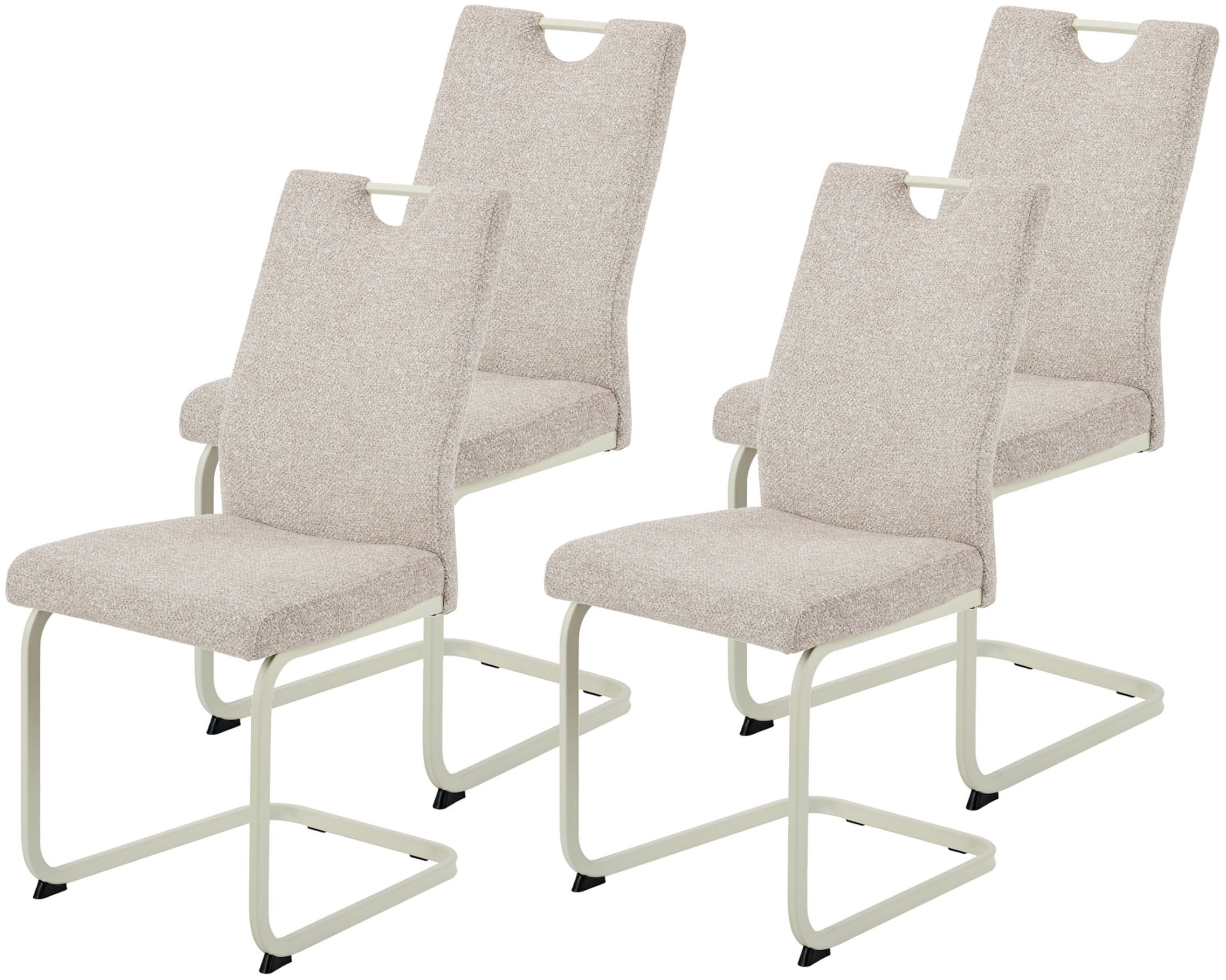 HELA Freischwinger »TIVOLI« (Set) 4 Stk.Freischwinger, Gestell Perlweiß, mit Griff, 140kg belastbar