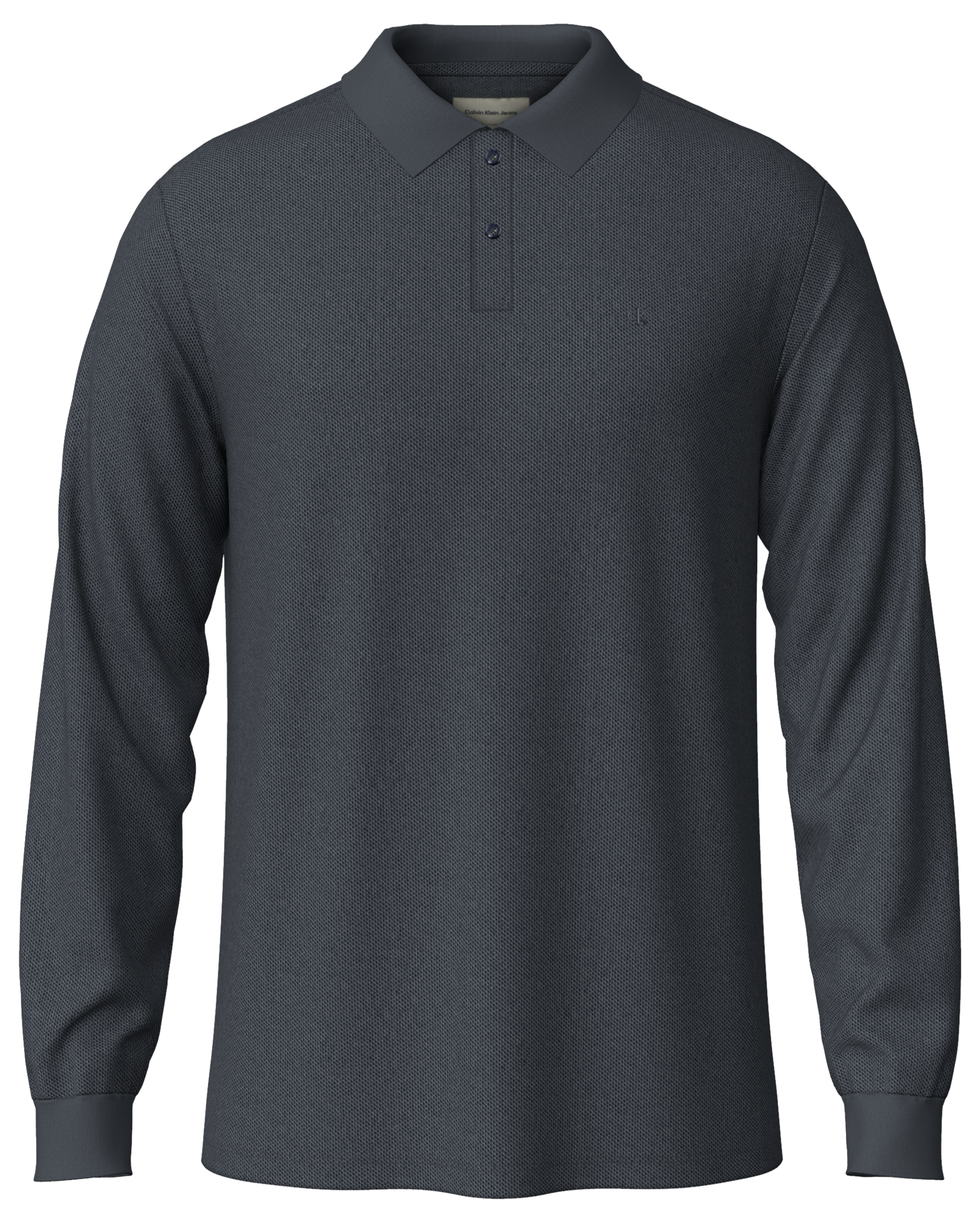 Calvin Klein Jeans Langarm-Poloshirt Regular fit mit Rundhalsausschnitt