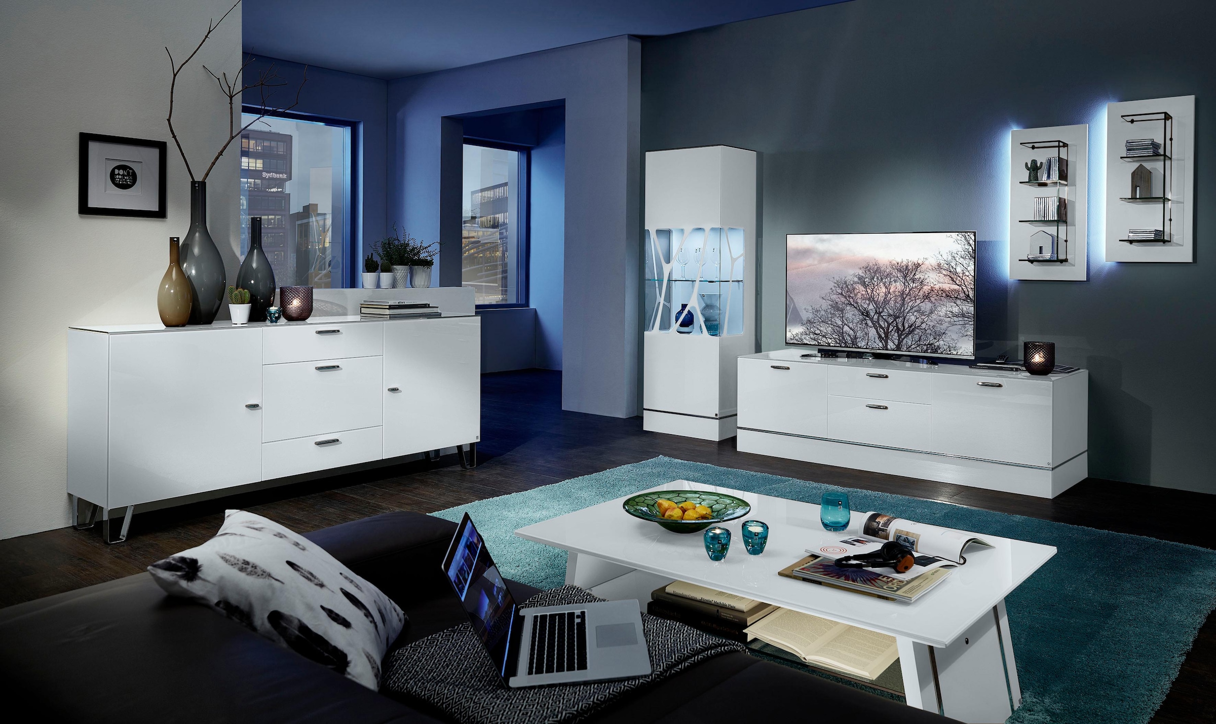 LEONARDO Couchtisch »CUBE«, mit Ablage, mit feinen Chromakzenten, Breite 125 cm