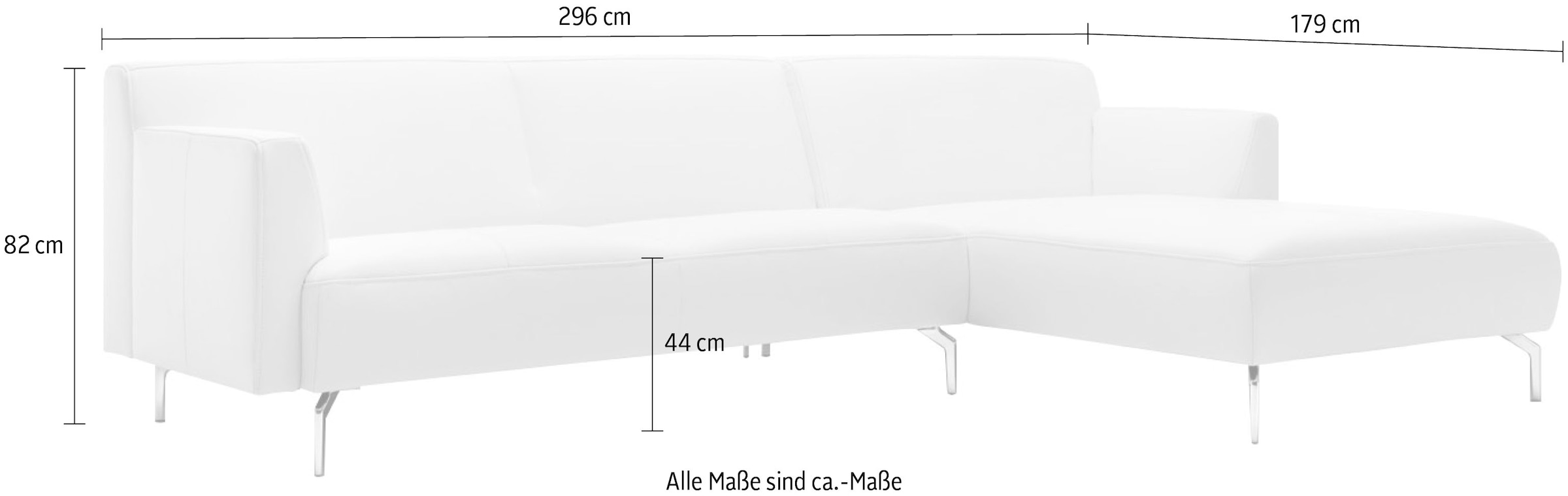 Creation BY ROLF BENZ Ecksofa »CR.446«, in minimalistischer, schwereloser Optik, Breite 296 cm