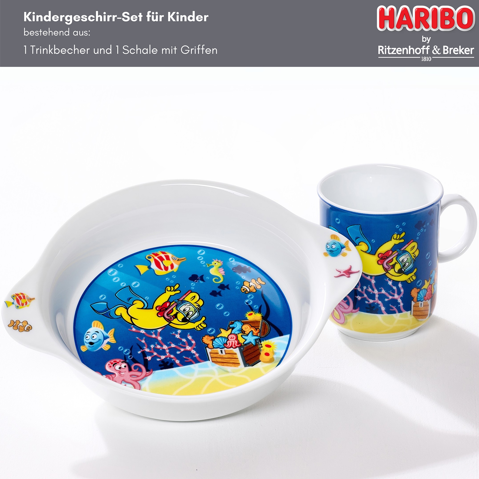 Ritzenhoff & Breker Kindergeschirr-Set »HARIBO Seaworld, 2-teilig« spülmaschinenfest