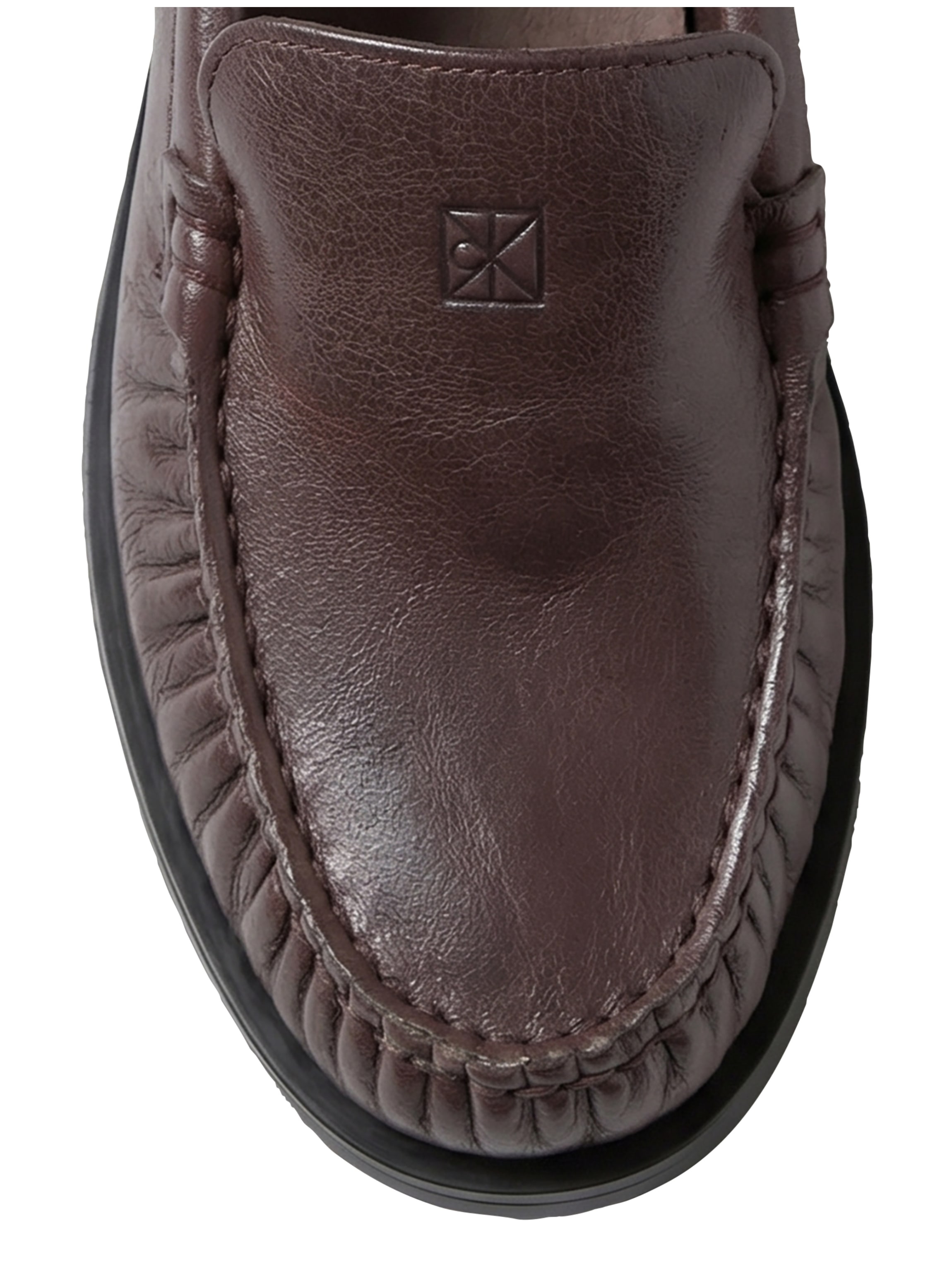 Calvin Klein Loafer »ROUND ESSENTIAL LOAFER LTH«  Slipper, Schlupfschuh mit gepolstertem Schaftrand
