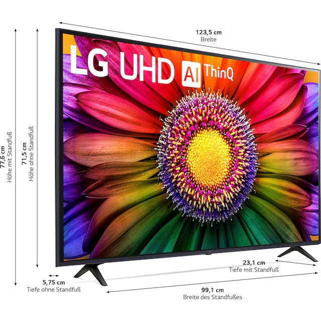 LG LED-Fernseher »55UR80006LJ«, 139 cm/55 Zoll, 4K Ultra HD, Smart-TV, UHD, α5 Gen6 4K AI-Prozessor,HDR10,AI Sound Pro,Filmmaker Mode ➥ 3 Jahre XXL  Garantie | UNIVERSAL