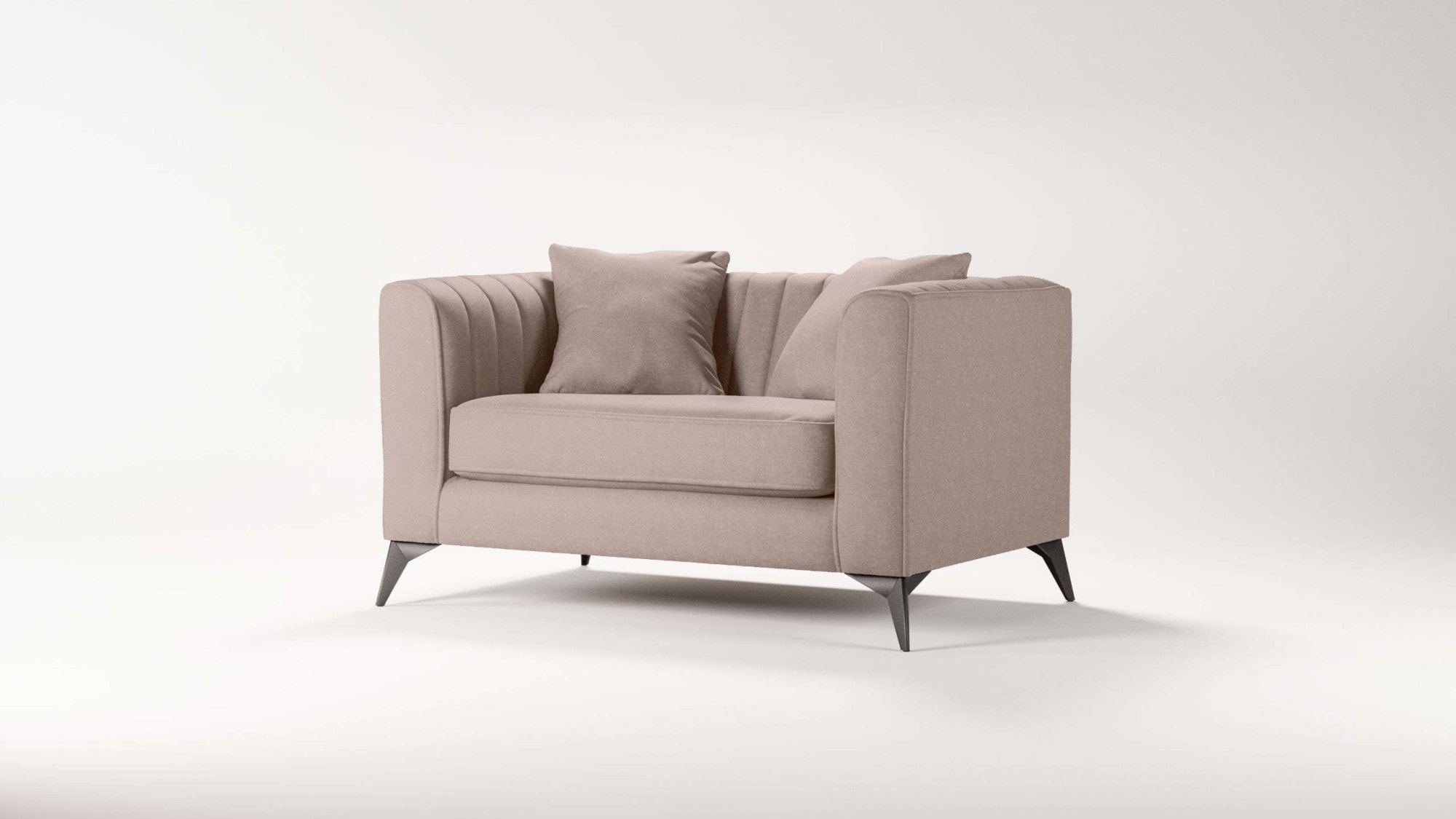 Places of Style Loveseat »MATTHEW Loungesessel, Maße B/T/H: 130/86/74 cm«, incl. Zierkissen, feine Steppung im Rücken, belastbar bis 200kg