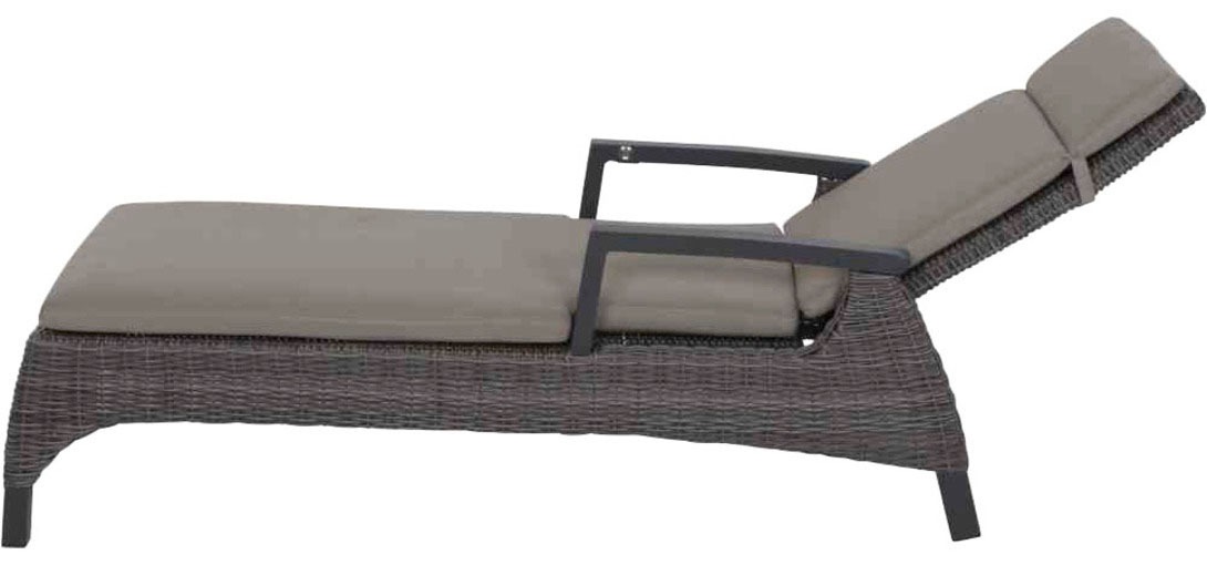 Siena Garden Gartenliege »Corido Liege matt anthrazit / charcoal grey«, Aluminiumgestell, Gardino®-Geflecht, inkl. Auflage taupe-meliert