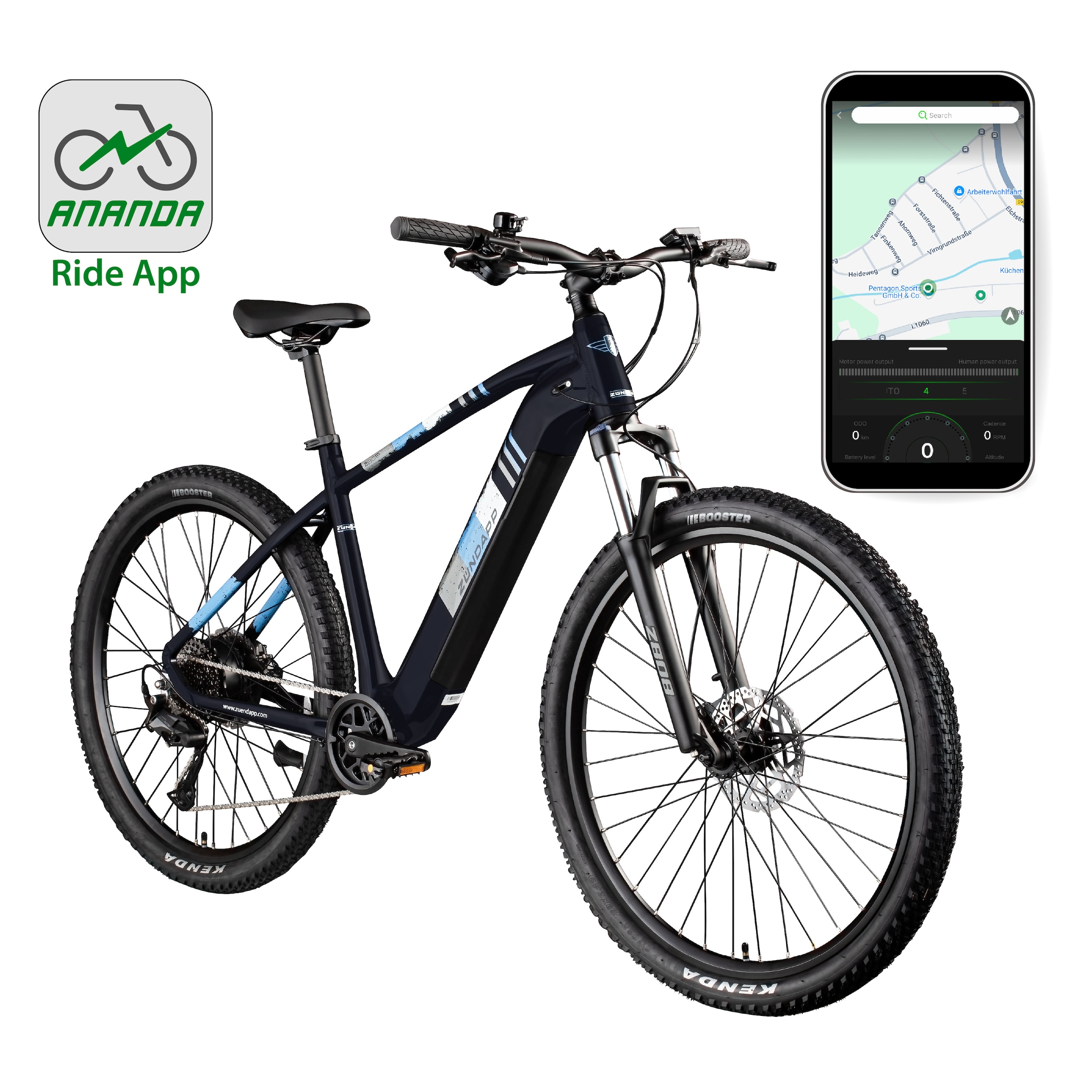 Zündapp »Z808« 10 Gang Shimano Deore RD-T6000 Schaltwerk Kettenschaltung Heckmotor 250 W Pedelec, Elektrofahrrad für Damen und Herren, MTB