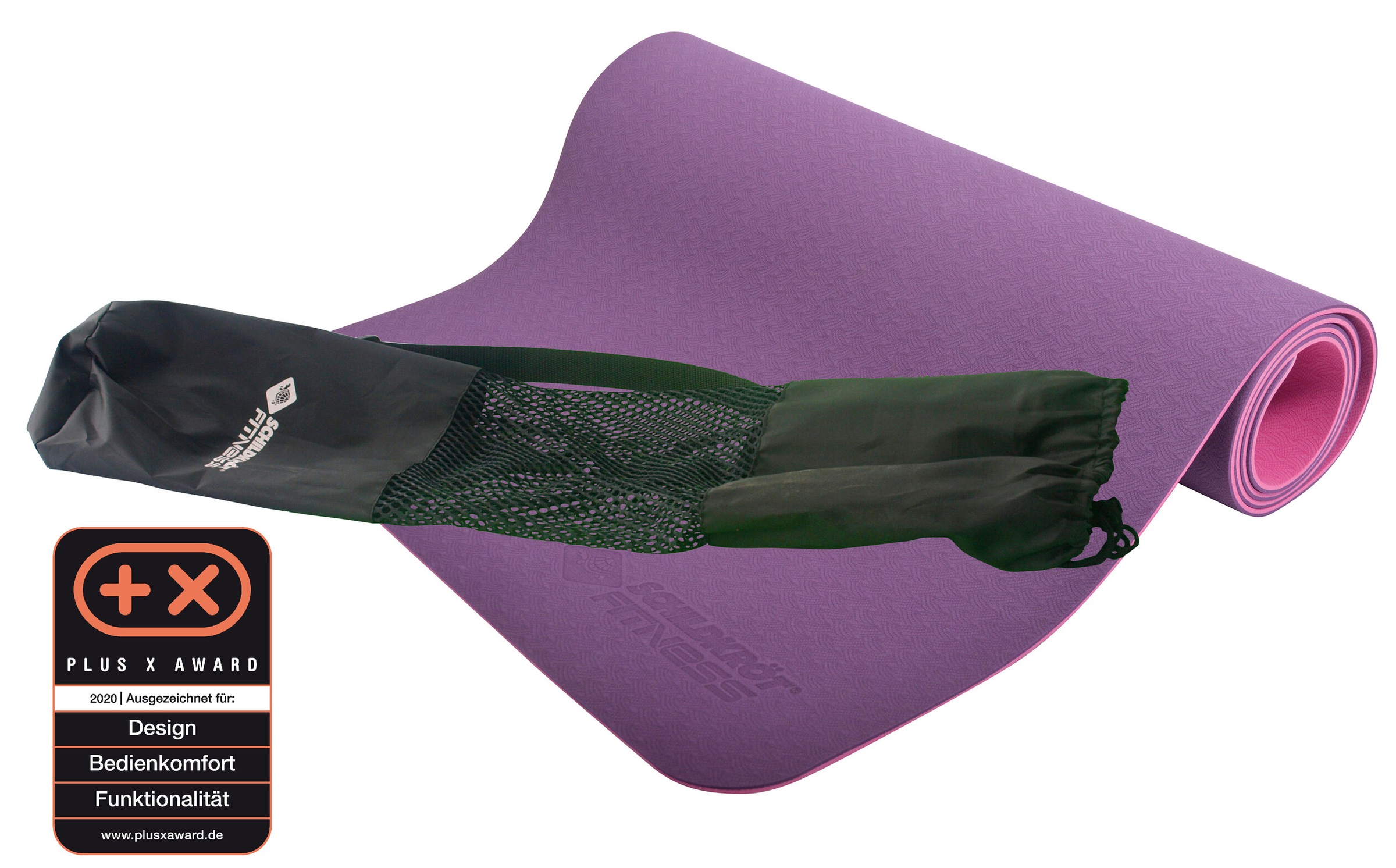 Schildkröt Yogamatte »Yogamatte 4mm BICOLOR - Violett/Rosa« Inkl. Tasche mit Kordelzug / PVC frei