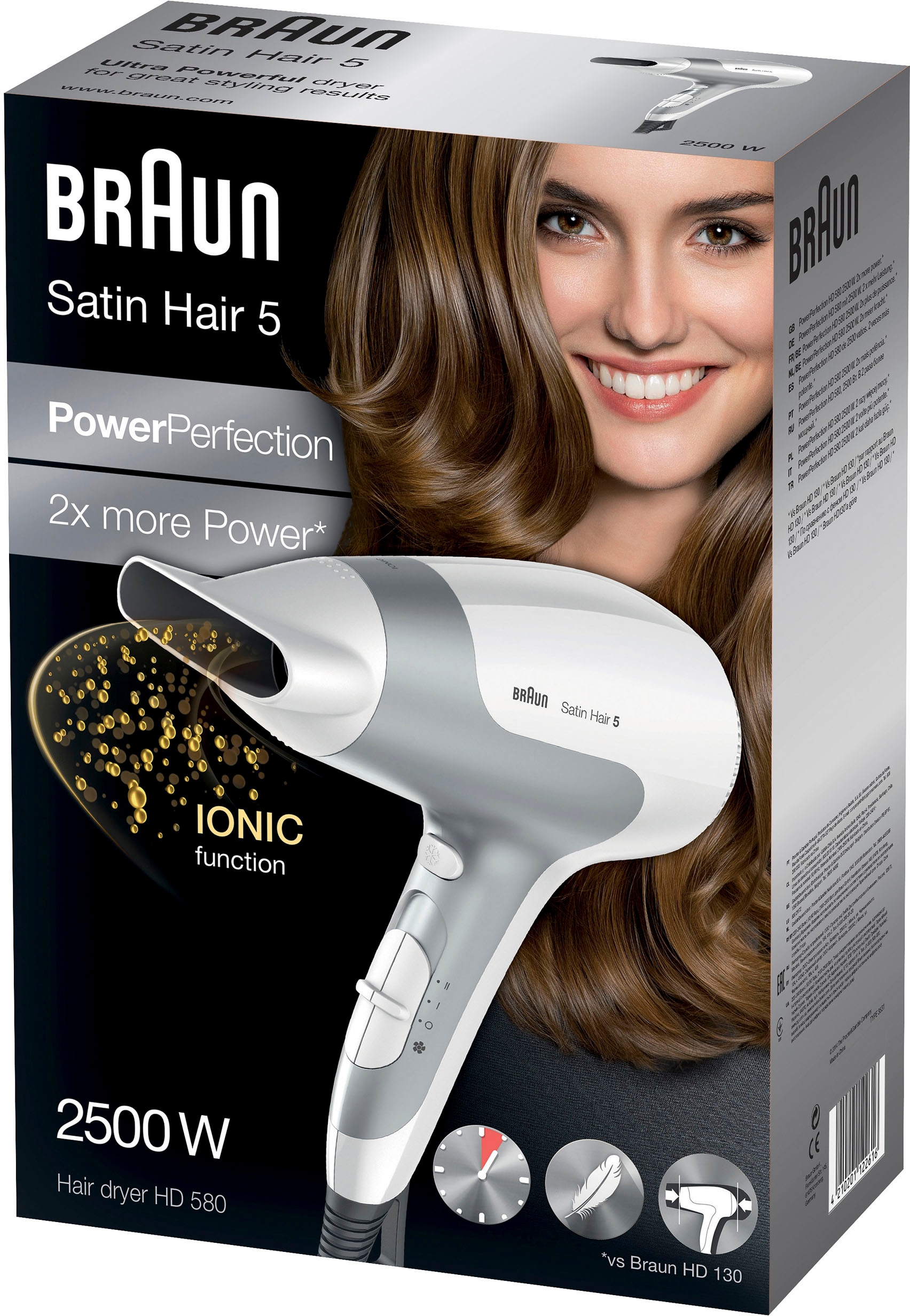 Braun Ionic-Haartrockner »Braun Satin Hair 5 Power Perfection«, 2500 W, Leistungsstarke 2500W