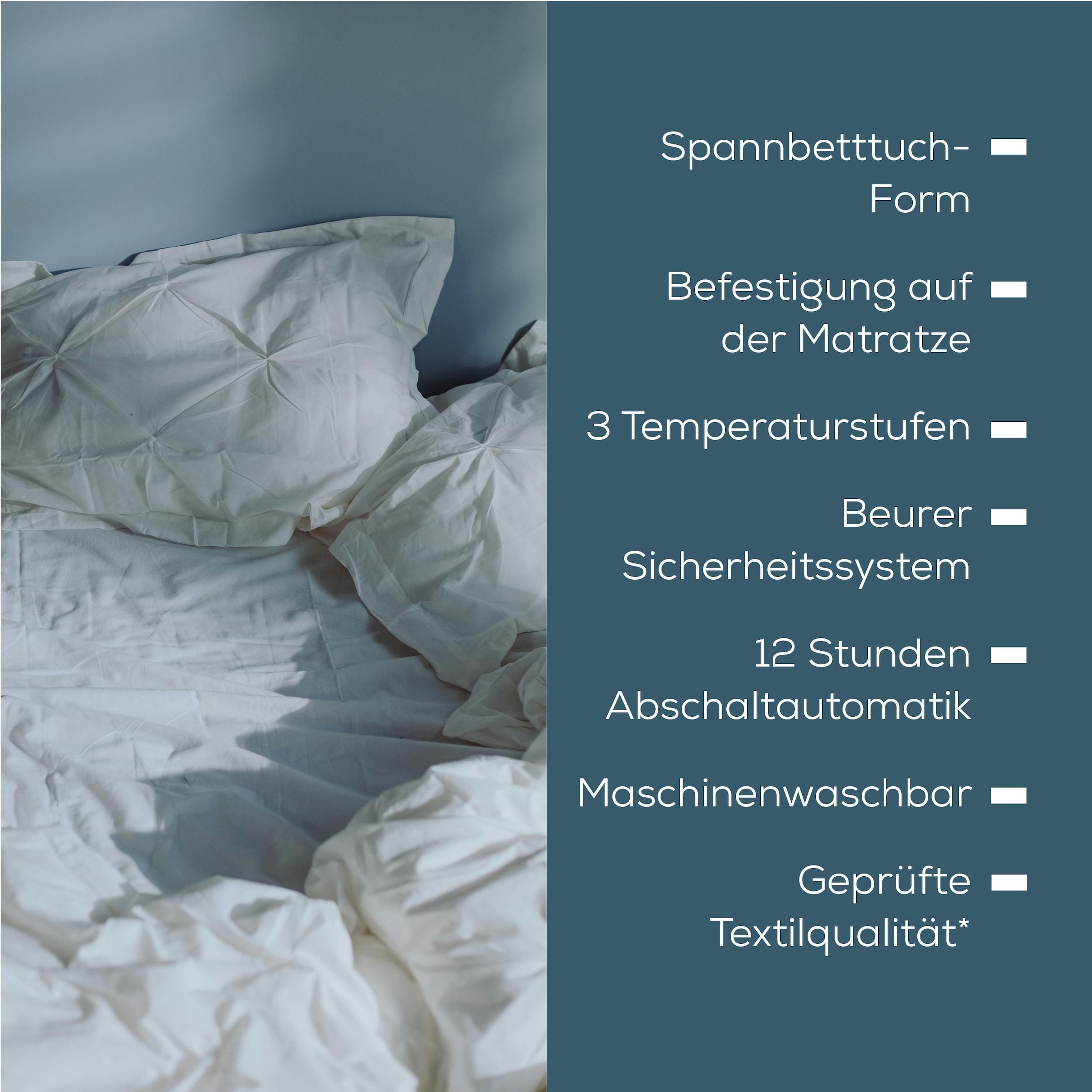 BEURER Wärmeunterbett »UB 74 mit praktischer Spannbetttuch-Form« Mit Sicherheitsabschaltung nach 12 Stunden